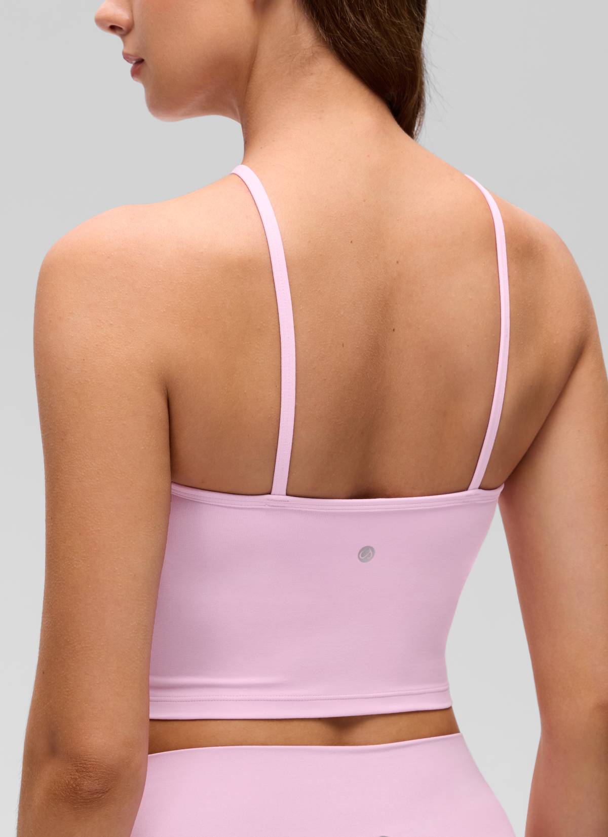 Butterluxe CRZ YOGA Áo thun yoga ngắn cổ chéo kiểu halter dành cho nữ, tích hợp áo lót, màu hồng Vita