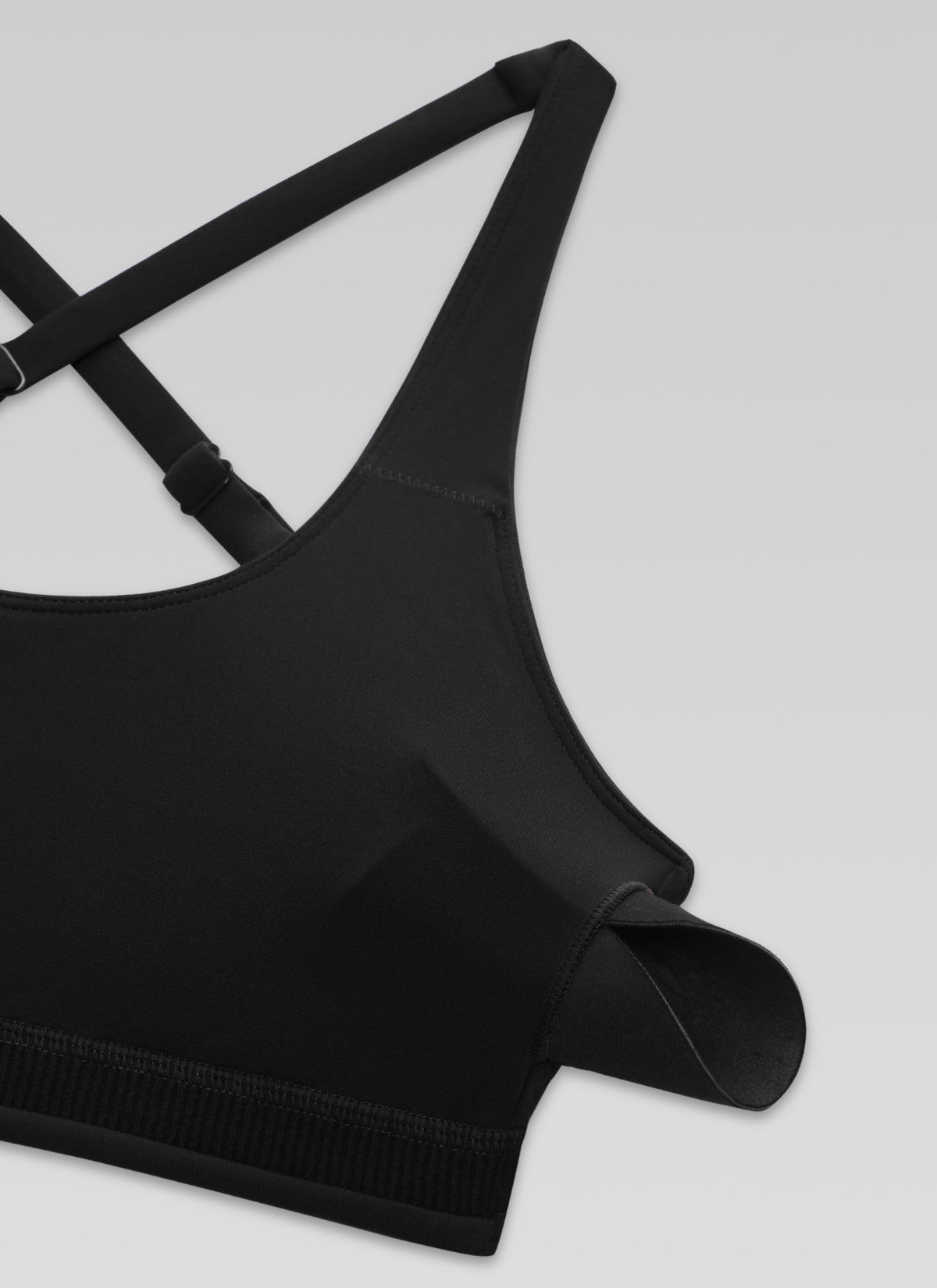 Butterlift CRZ YOGA Áo lót thể thao dành cho nữ kiểu dây chéo sau lưng, tích hợp áo lót, chất liệu vải thun co giãn, màu đen