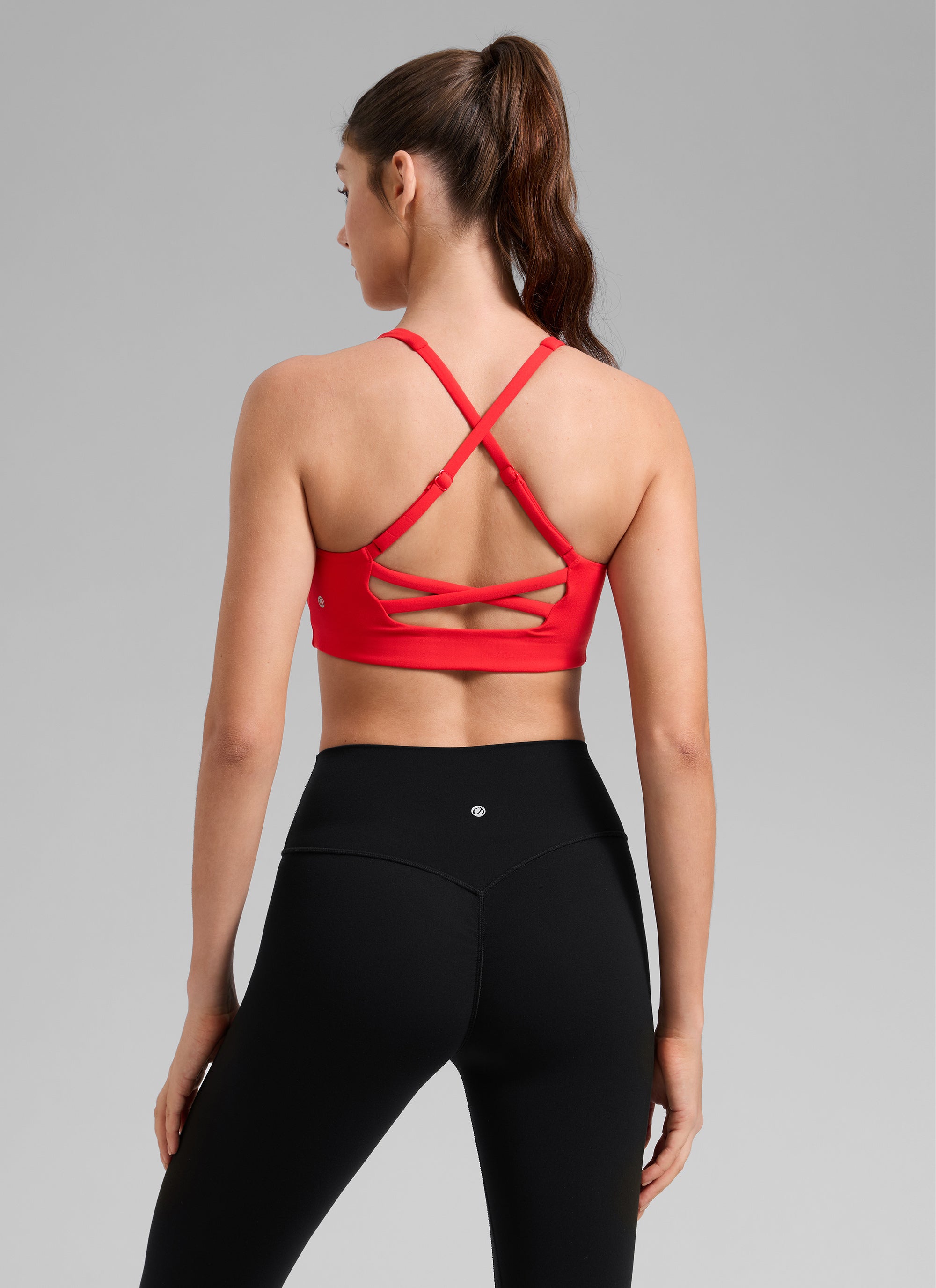 CRZ YOGA Áo lót thể thao dành cho nữ kiểu dây chéo sau lưng, tích hợp áo lót, màu đỏ đậm, thuộc bộ sưu tập “ Butterlift ”
