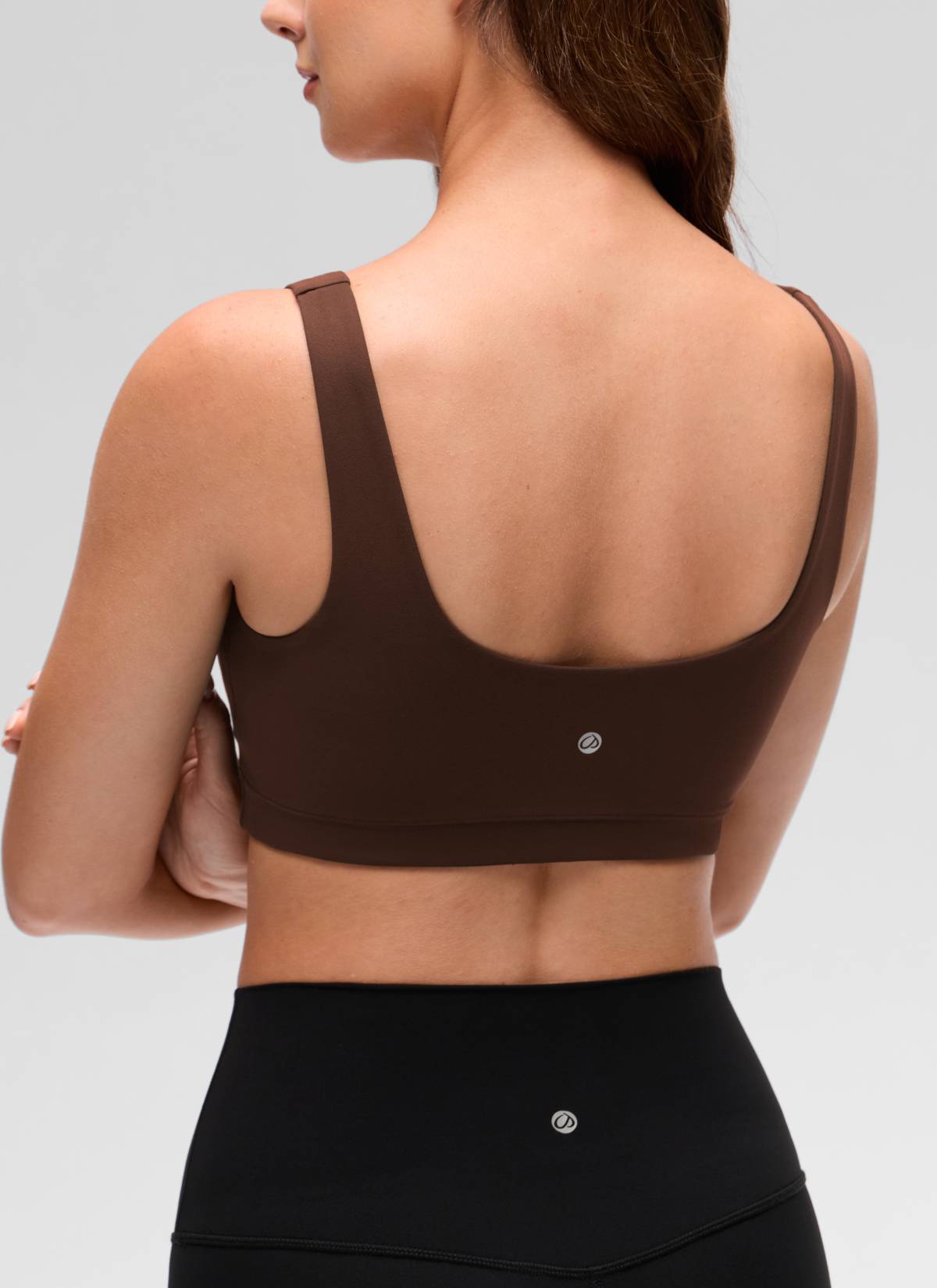 Áo lót thể thao CRZ YOGA dành cho nữ, kiểu dáng " Butterluxe ", cổ chữ U, độ nâng đỡ nhẹ, màu nâu Lava