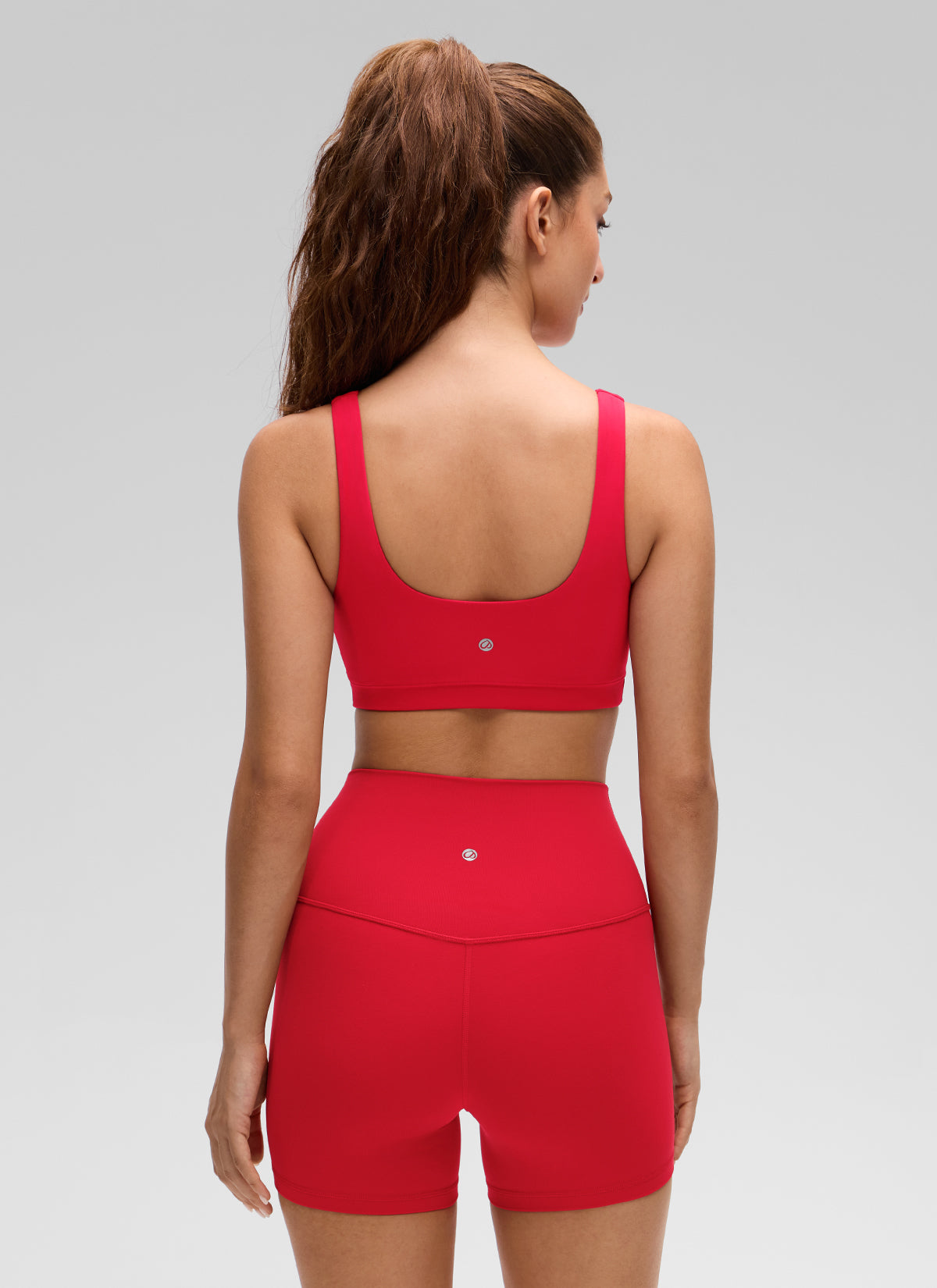 CRZ YOGA Áo lót thể thao dành cho nữ kiểu U-Back, hỗ trợ nhẹ, màu Đỏ Aurora, thuộc dòng " Butterluxe "