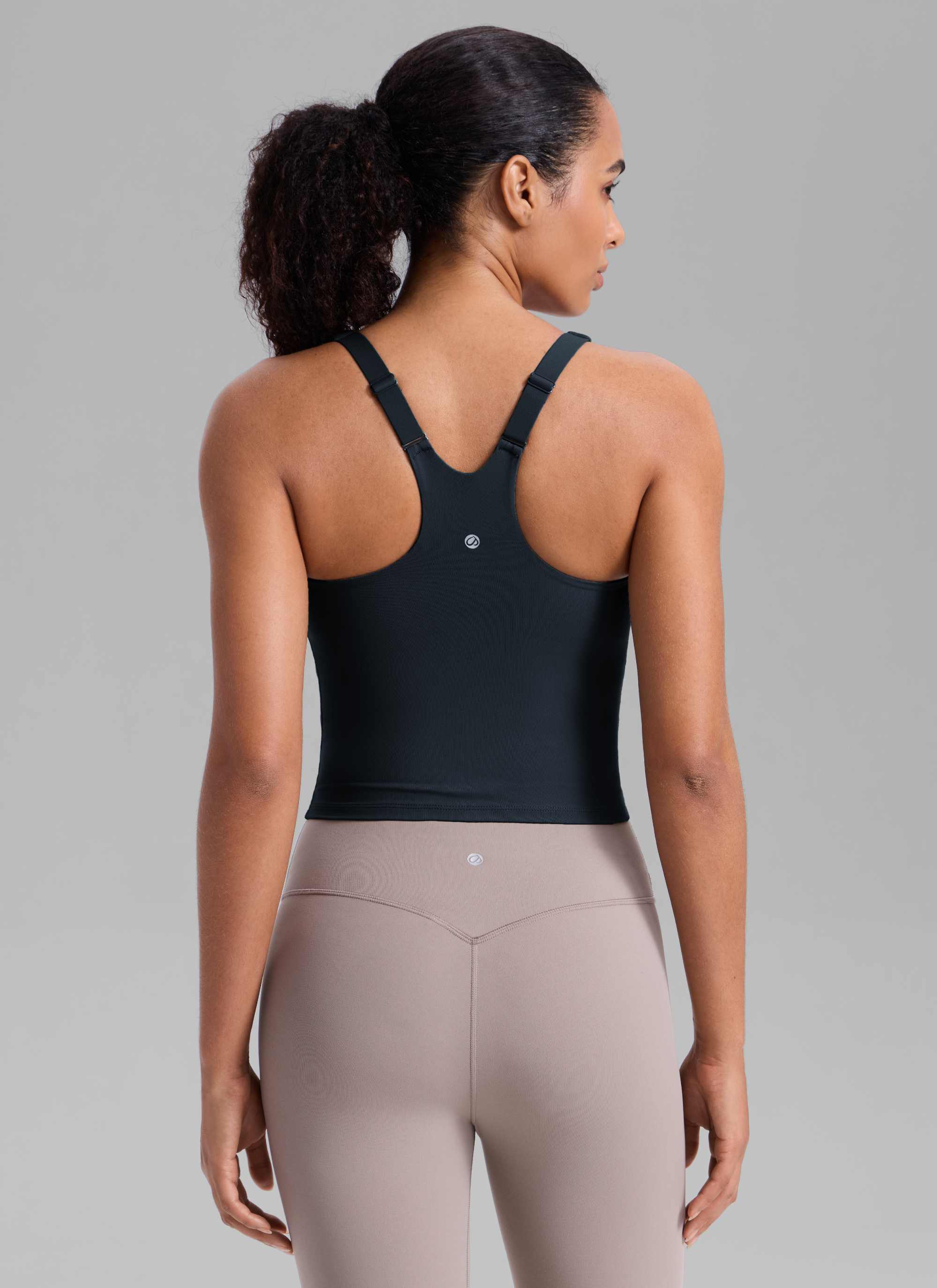 Butterlift CRZ YOGA Áo thun tập luyện dành cho nữ kiểu cổ chữ V, lưng khoét sâu, có áo lót tích hợp - Màu xanh hải quân đậm