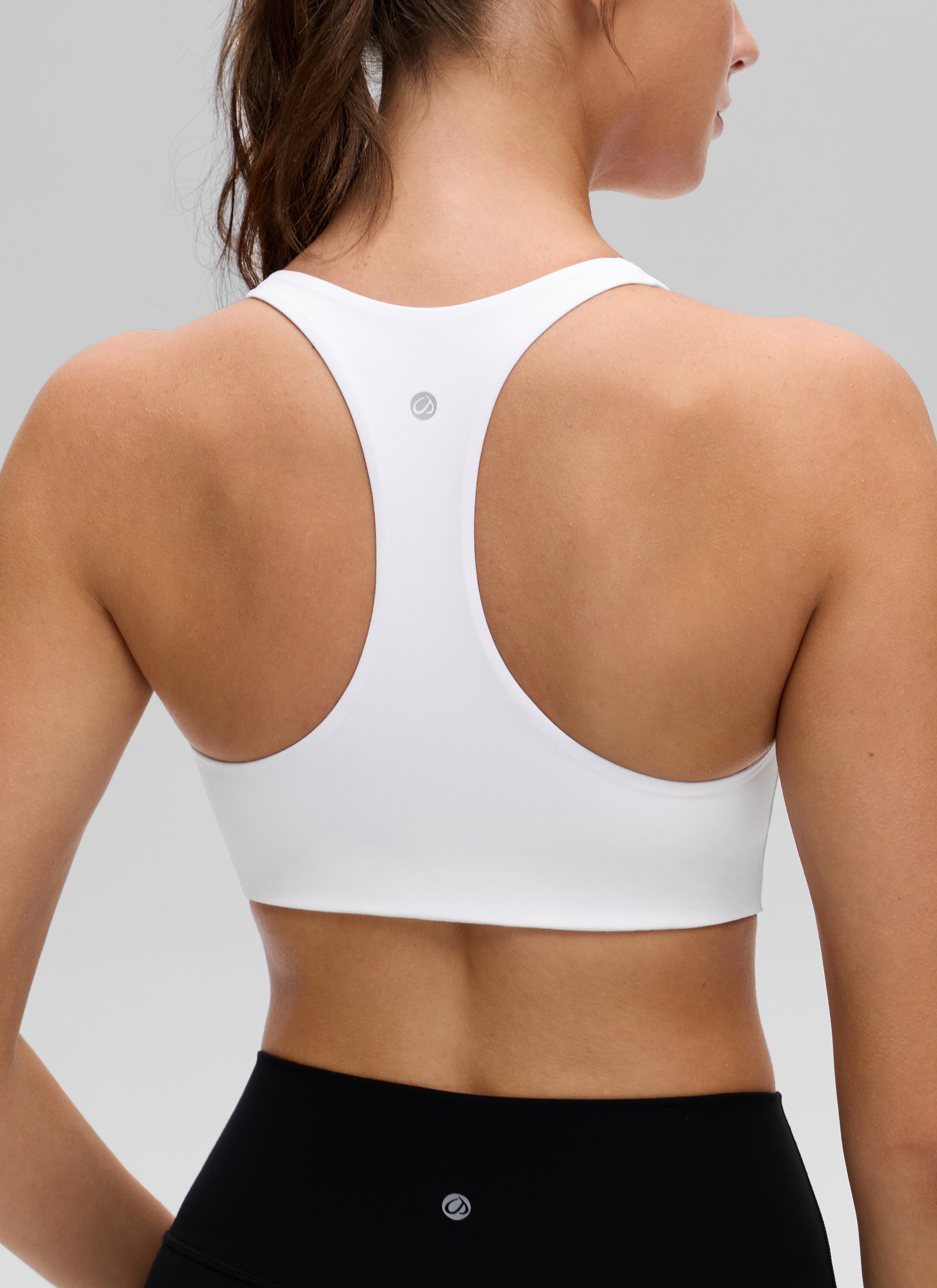 CRZ YOGA Áo yoga nữ kiểu cổ chữ V và lưng khoét sâu ( Butterluxe ) tích hợp áo lót thể thao, màu trắng