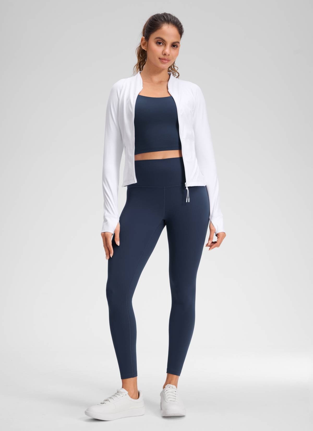 CRZ YOGA Quần legging yoga nữ kiểu Lounge High Rise, chất liệu vải dệt kim co giãn ( Butterluxe ), chiều dài 25 inch, màu Club Blue