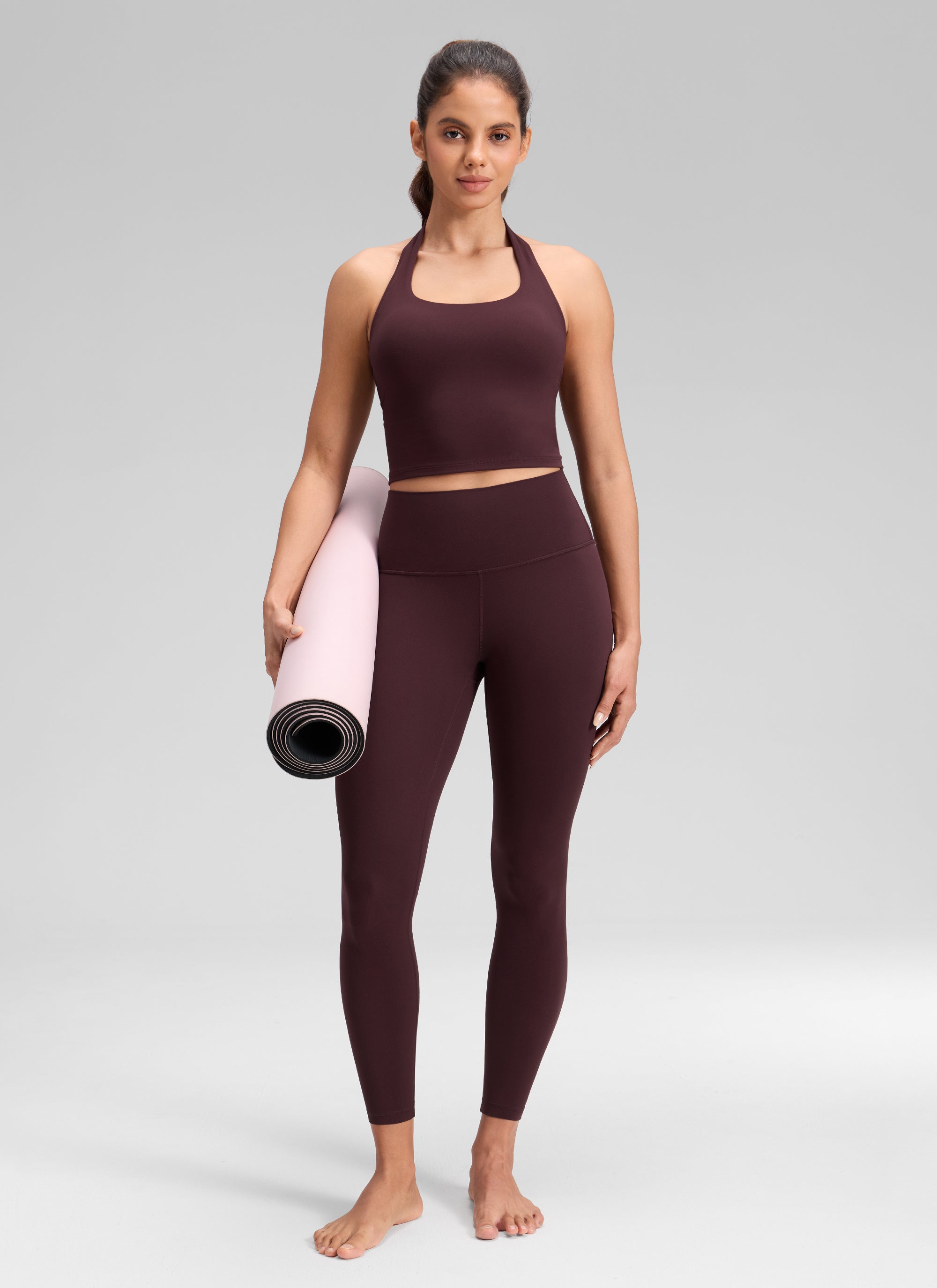 CRZ YOGA Quần legging yoga nữ kiểu Lounge High Rise, chất liệu vải dệt kim co giãn ( Butterluxe ), chiều dài 25 inch, màu Ripe Plum
