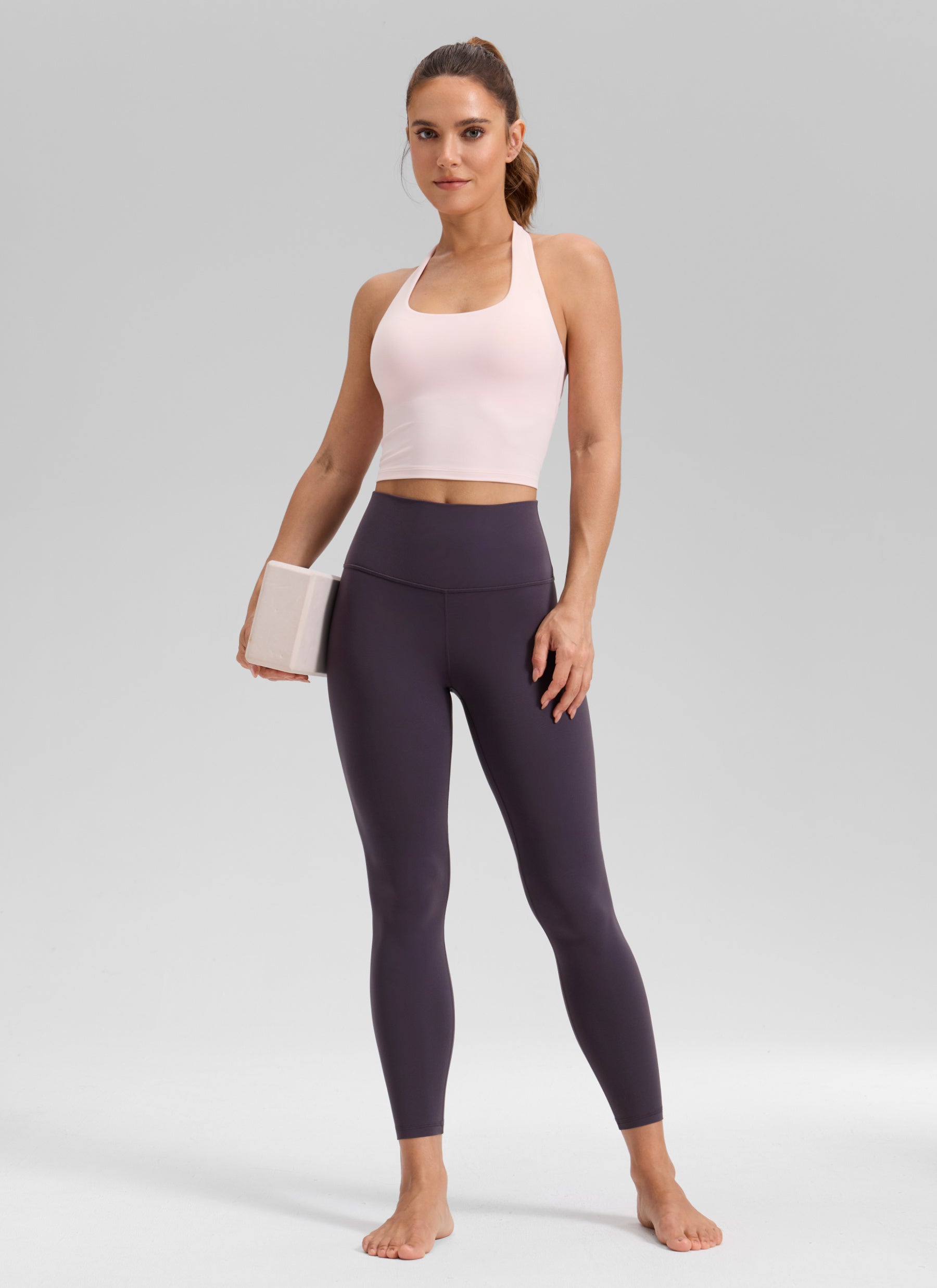 CRZ YOGA - Quần legging yoga nữ kiểu dáng thoải mái, cạp cao, chất liệu vải co giãn cao cấp ( Butterluxe ), chiều dài 25 inch, màu Tím Atmosphere