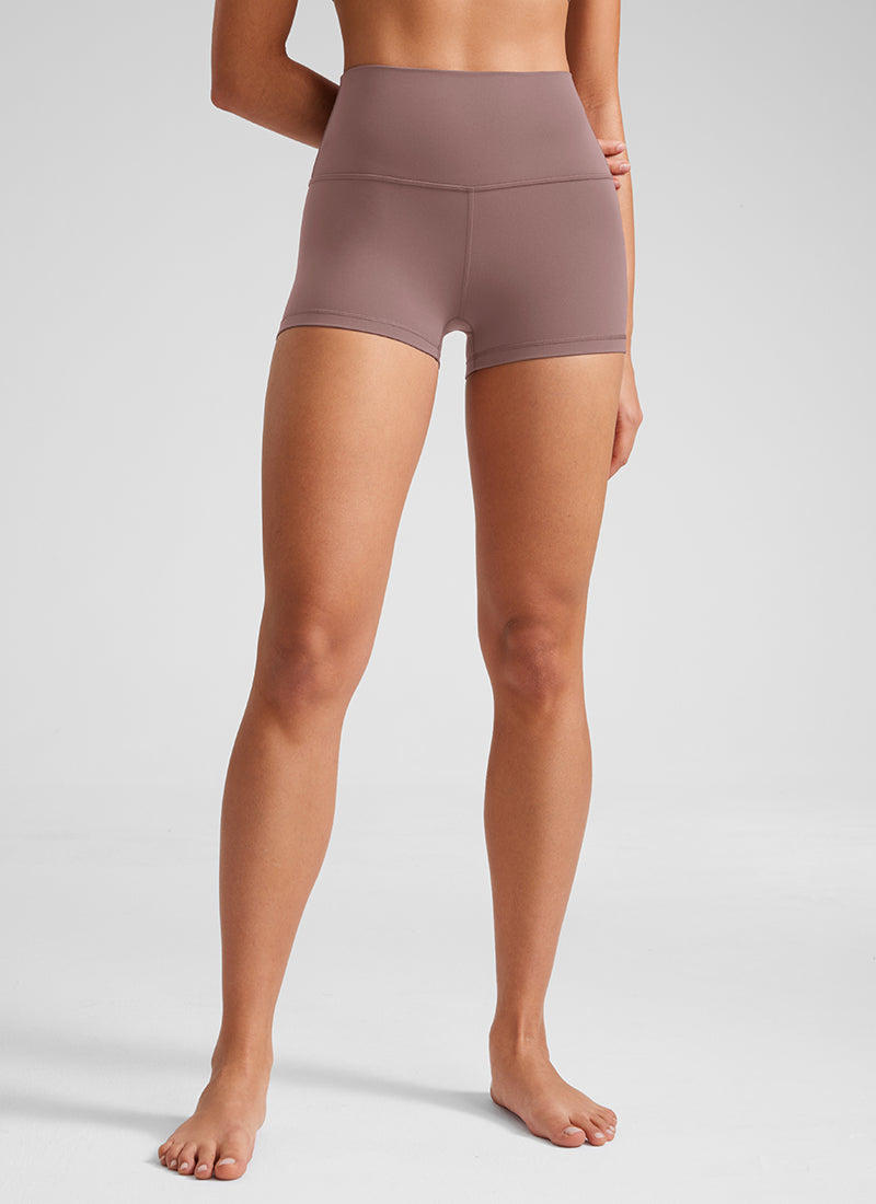 CRZ YOGA Quần short đạp xe dành cho nữ kiểu yoga cạp cao, thiết kế ôm mông ( Butterluxe ) 2.5'' Màu tím nhạt