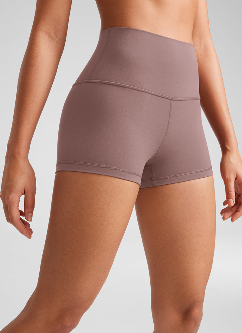 CRZ YOGA Quần short đạp xe dành cho nữ kiểu yoga cạp cao, thiết kế ôm mông ( Butterluxe ) 2.5'' Màu tím nhạt