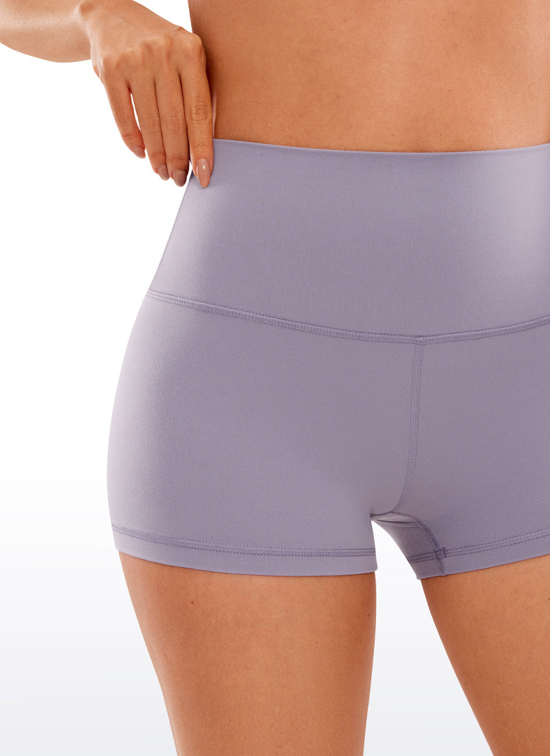CRZ YOGA Quần short đạp xe kiểu biker dành cho nữ, thiết kế cạp cao ôm mông, chất liệu vải " Butterluxe ", chiều cao cạp 2,5 inch, màu Lavender Mist