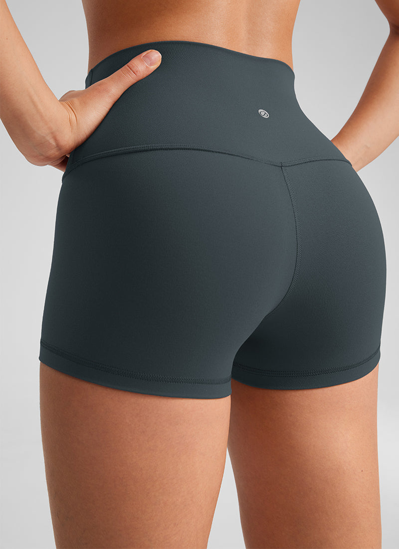 CRZ YOGA Quần short đạp xe kiểu biker dành cho nữ, thiết kế cạp cao tôn vòng 3, chất liệu vải " Butterluxe ", chiều cao 2,5 inch, màu xanh lá đậm