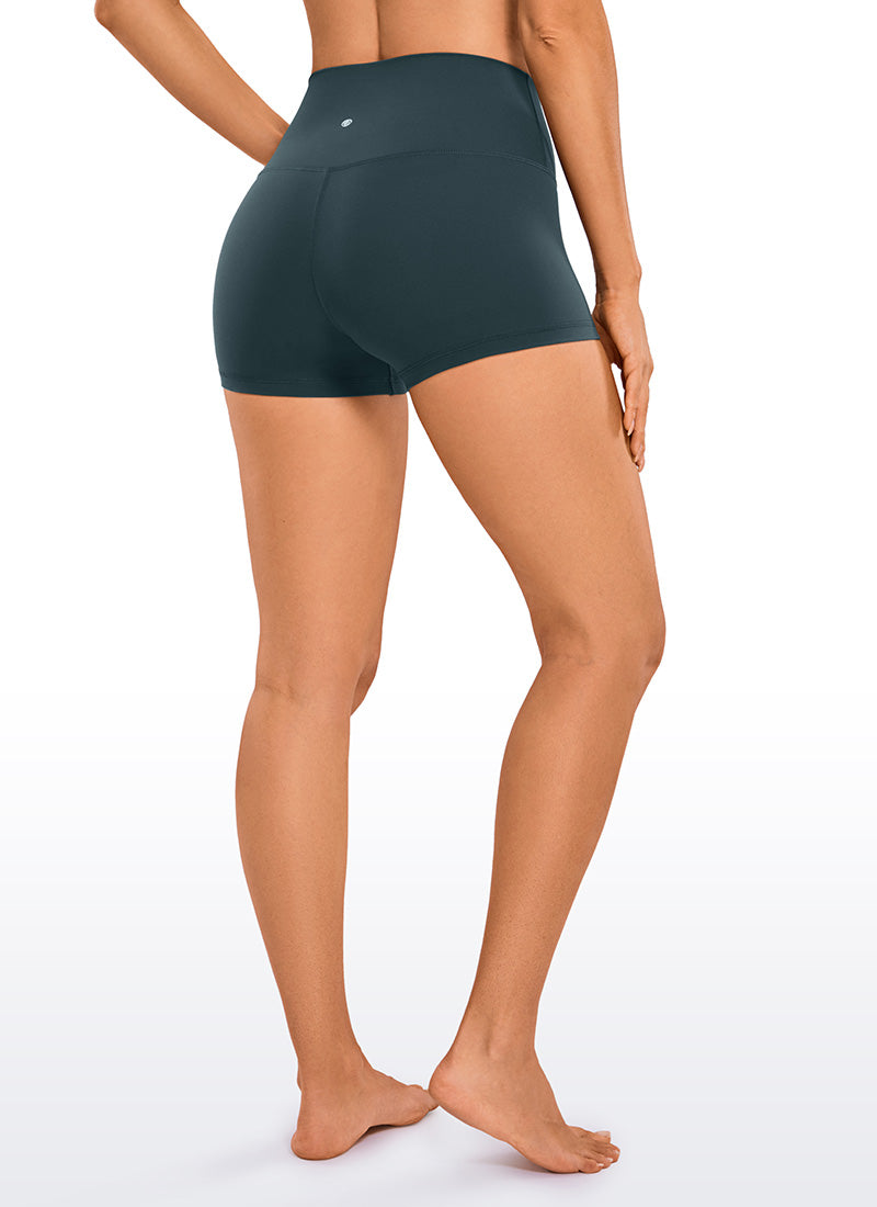 CRZ YOGA Quần short đạp xe dành cho nữ kiểu yoga cạp cao, thiết kế ôm mông ( Butterluxe ), chiều cao 2,5 inch, màu xanh lá rừng đậm