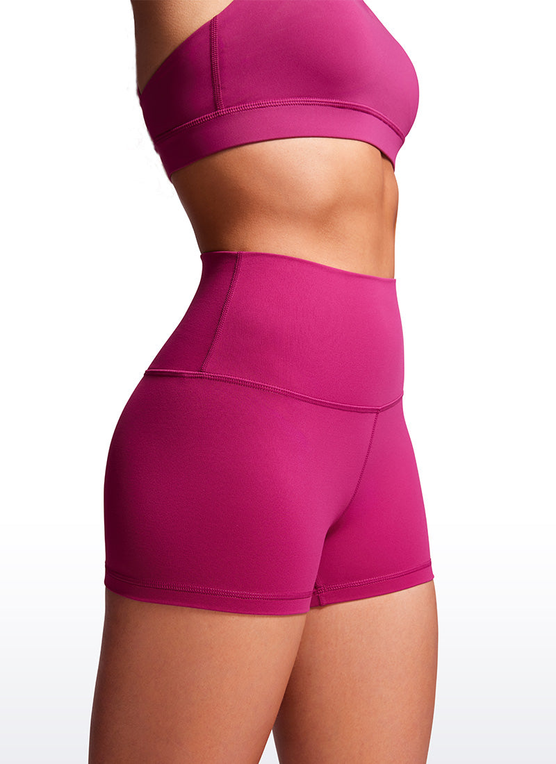 CRZ YOGA Quần short đạp xe dành cho nữ kiểu yoga cạp cao, thiết kế ôm mông ( Butterluxe ), chiều cao 2,5 inch, màu tím magenta