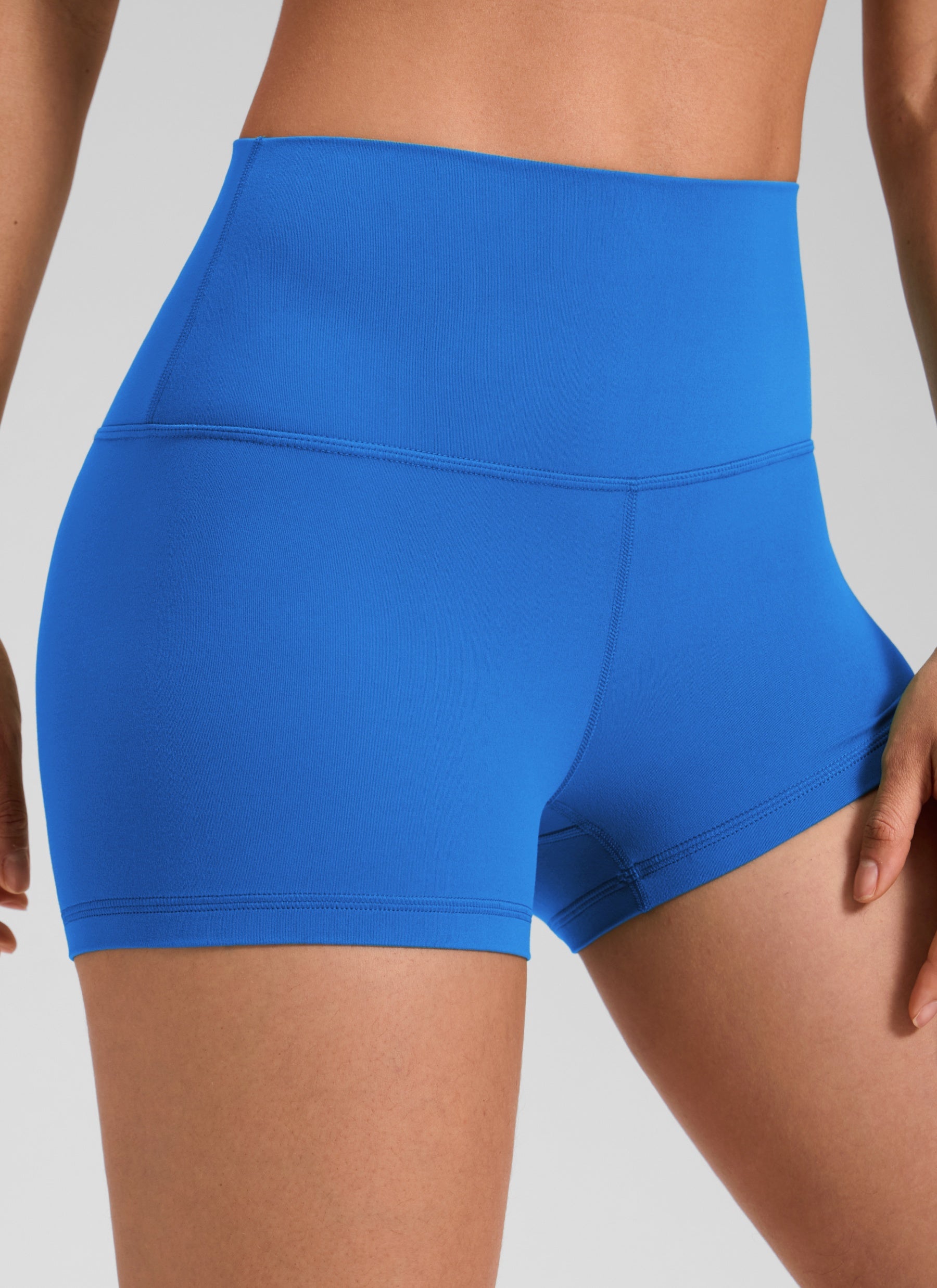 CRZ YOGA Quần short đạp xe dành cho nữ kiểu yoga cạp cao, thiết kế ôm mông ( Butterluxe ), chiều cao 2,5 inch, màu xanh lấp lánh