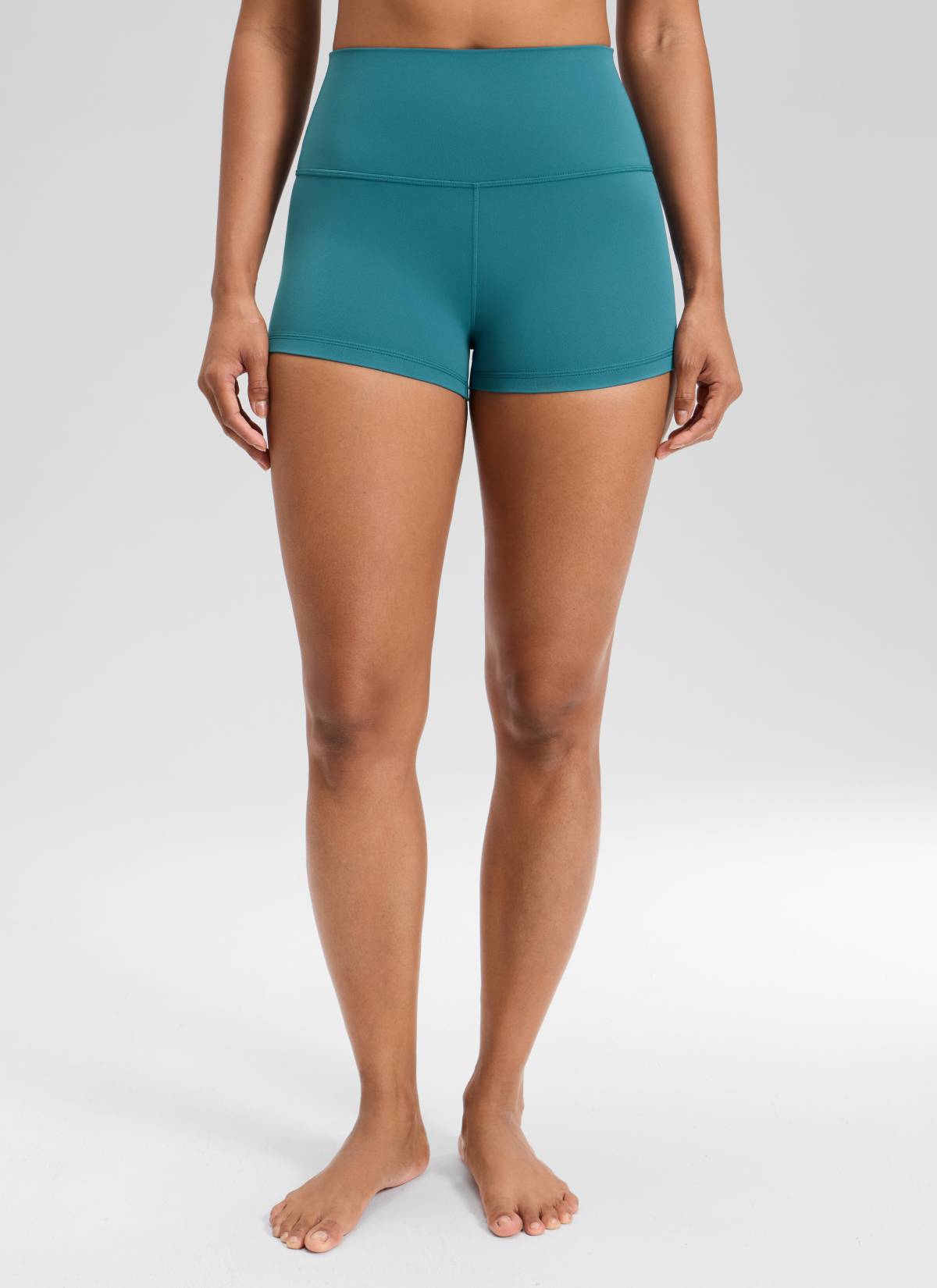CRZ YOGA Quần short đạp xe dành cho nữ kiểu yoga cạp cao, thiết kế ôm mông ( Butterluxe ) 2,5 inch, màu xanh ngọc bích