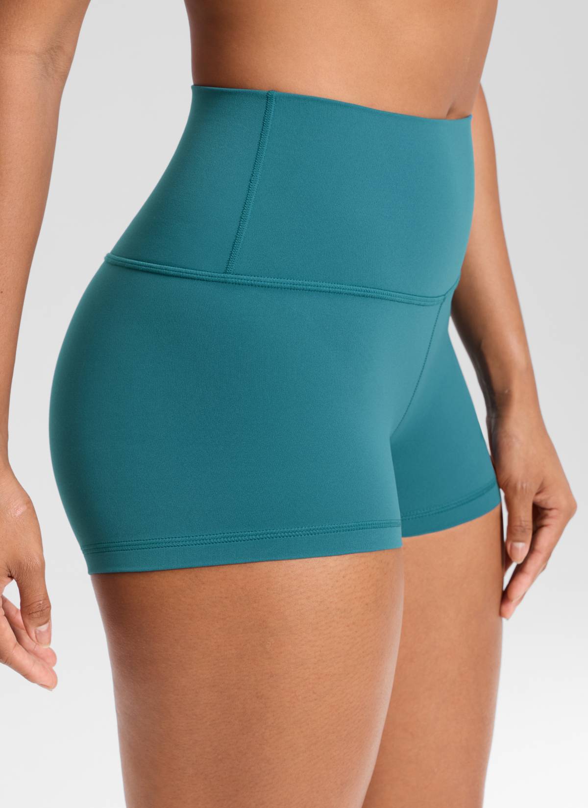 CRZ YOGA Quần short đạp xe dành cho nữ kiểu yoga cạp cao, thiết kế ôm mông ( Butterluxe ) 2,5 inch, màu xanh ngọc bích