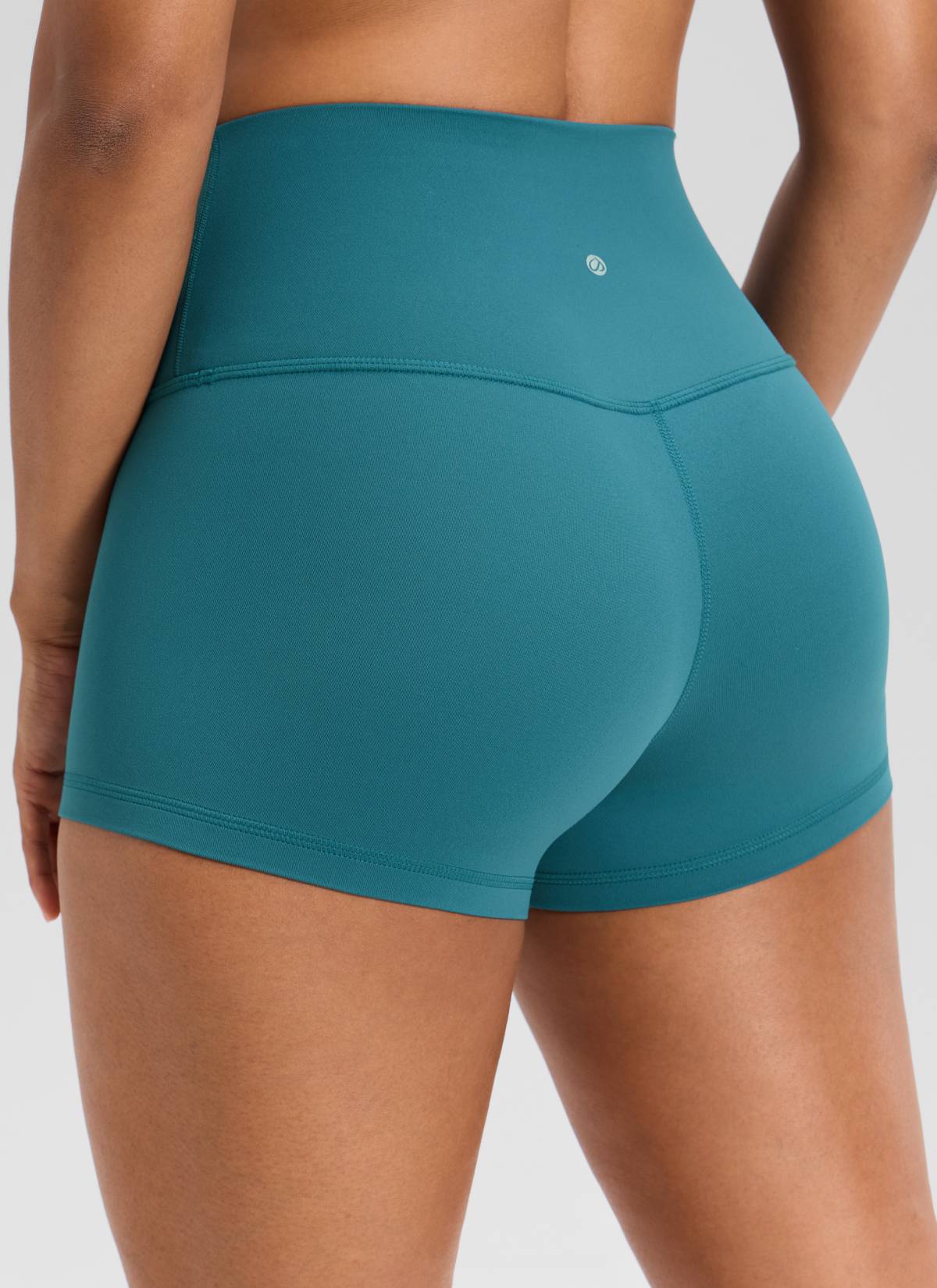 CRZ YOGA Quần short đạp xe dành cho nữ kiểu yoga cạp cao, thiết kế ôm mông ( Butterluxe ) 2,5 inch, màu xanh ngọc bích