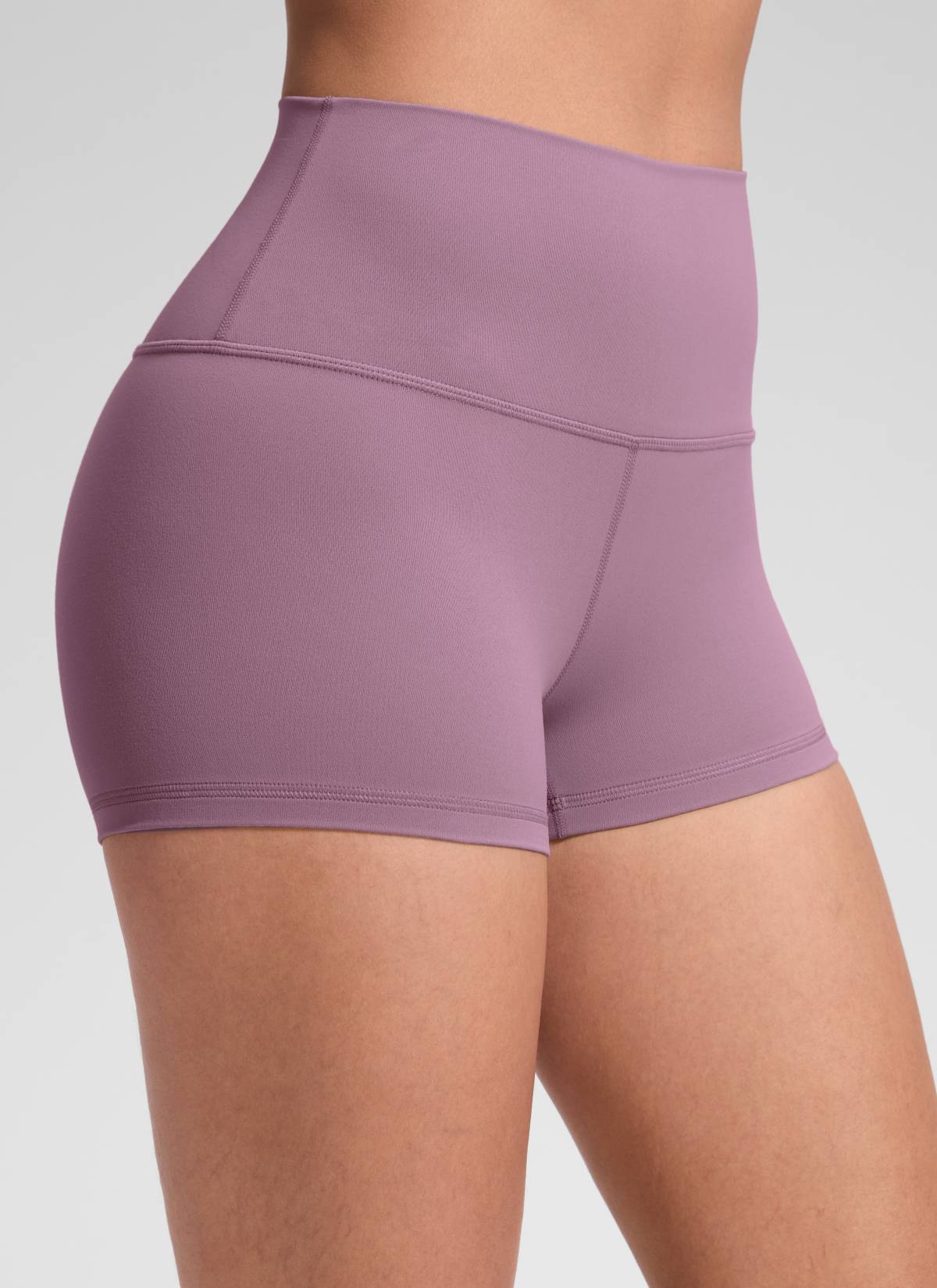 CRZ YOGA Quần short đạp xe dành cho nữ kiểu yoga cạp cao, thiết kế ôm mông ( Butterluxe ), chiều dài 2,5 inch, màu hoa oải hương nhạt