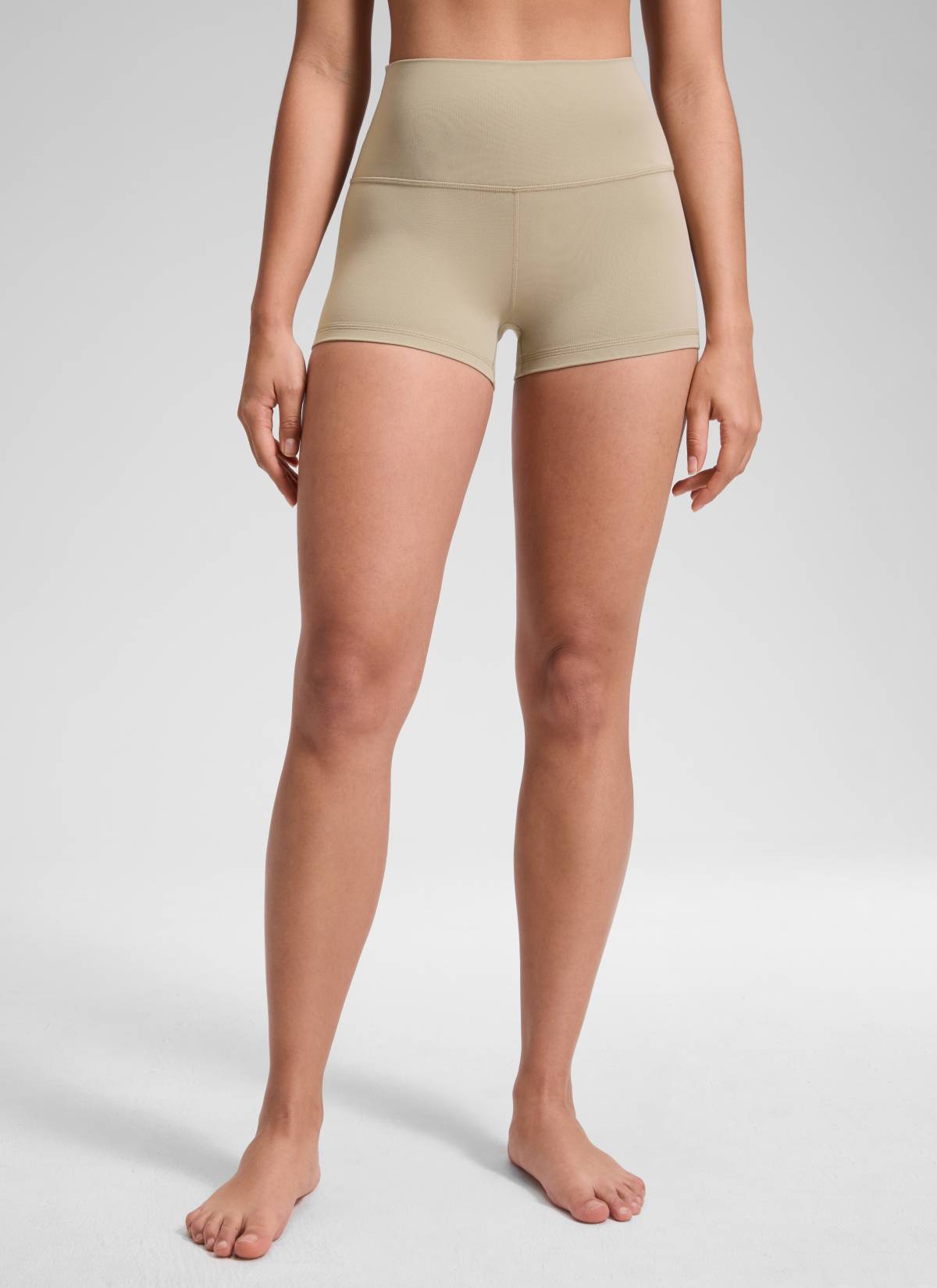 CRZ YOGA Quần short đạp xe dành cho nữ kiểu yoga cạp cao, thiết kế ôm mông ( Butterluxe ), chiều cao 2,5 inch, màu Oak