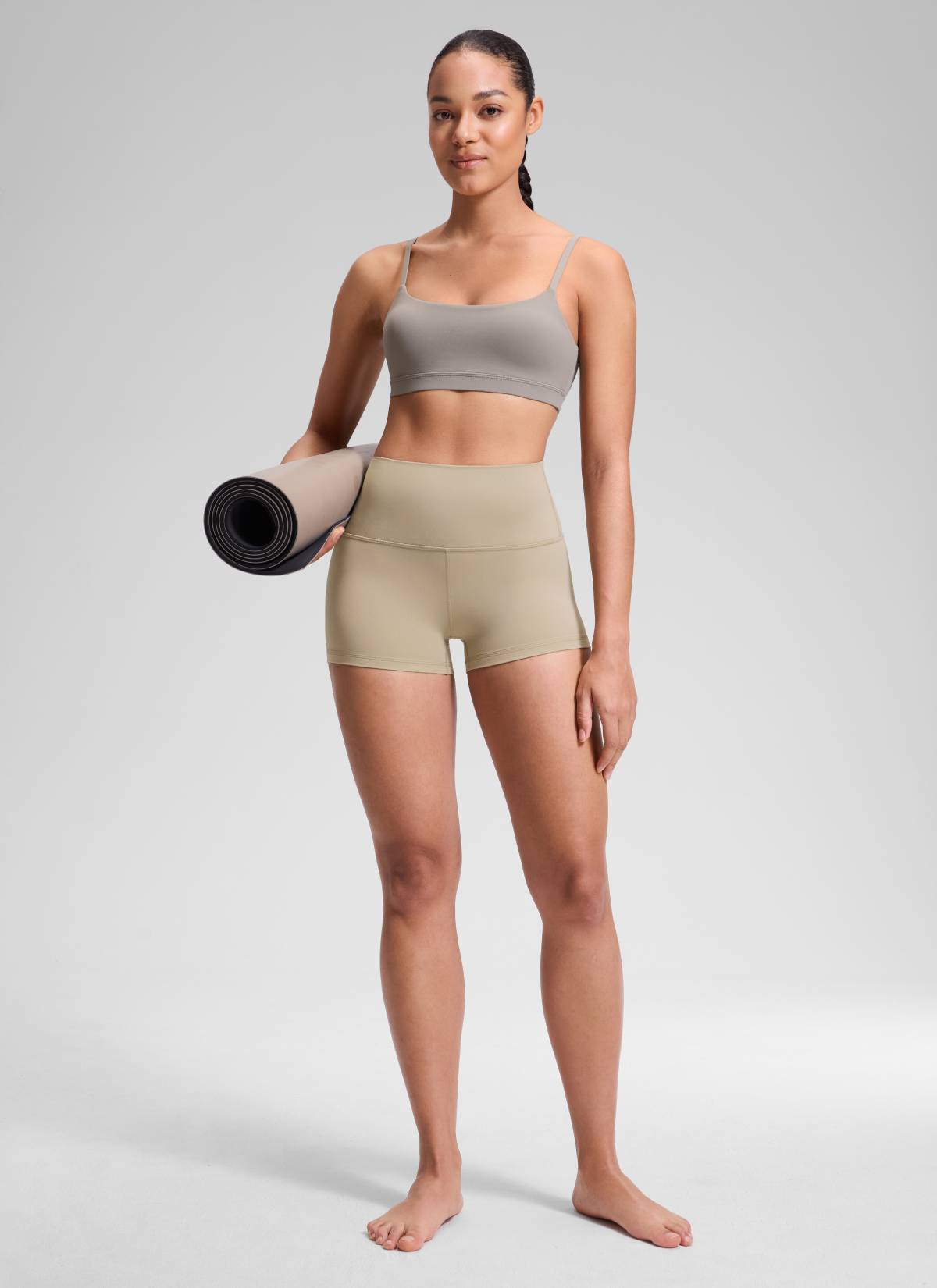 CRZ YOGA Quần short đạp xe dành cho nữ kiểu yoga cạp cao, thiết kế ôm mông ( Butterluxe ), chiều cao 2,5 inch, màu Oak