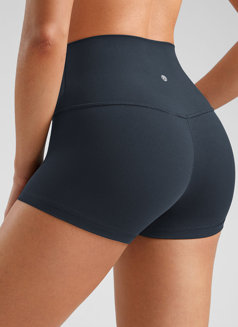CRZ YOGA Quần short đạp xe kiểu biker dành cho nữ, thiết kế cạp cao tôn vòng 3, chất liệu vải " Butterluxe ", chiều dài 2,5 inch, màu xanh navy đích thực