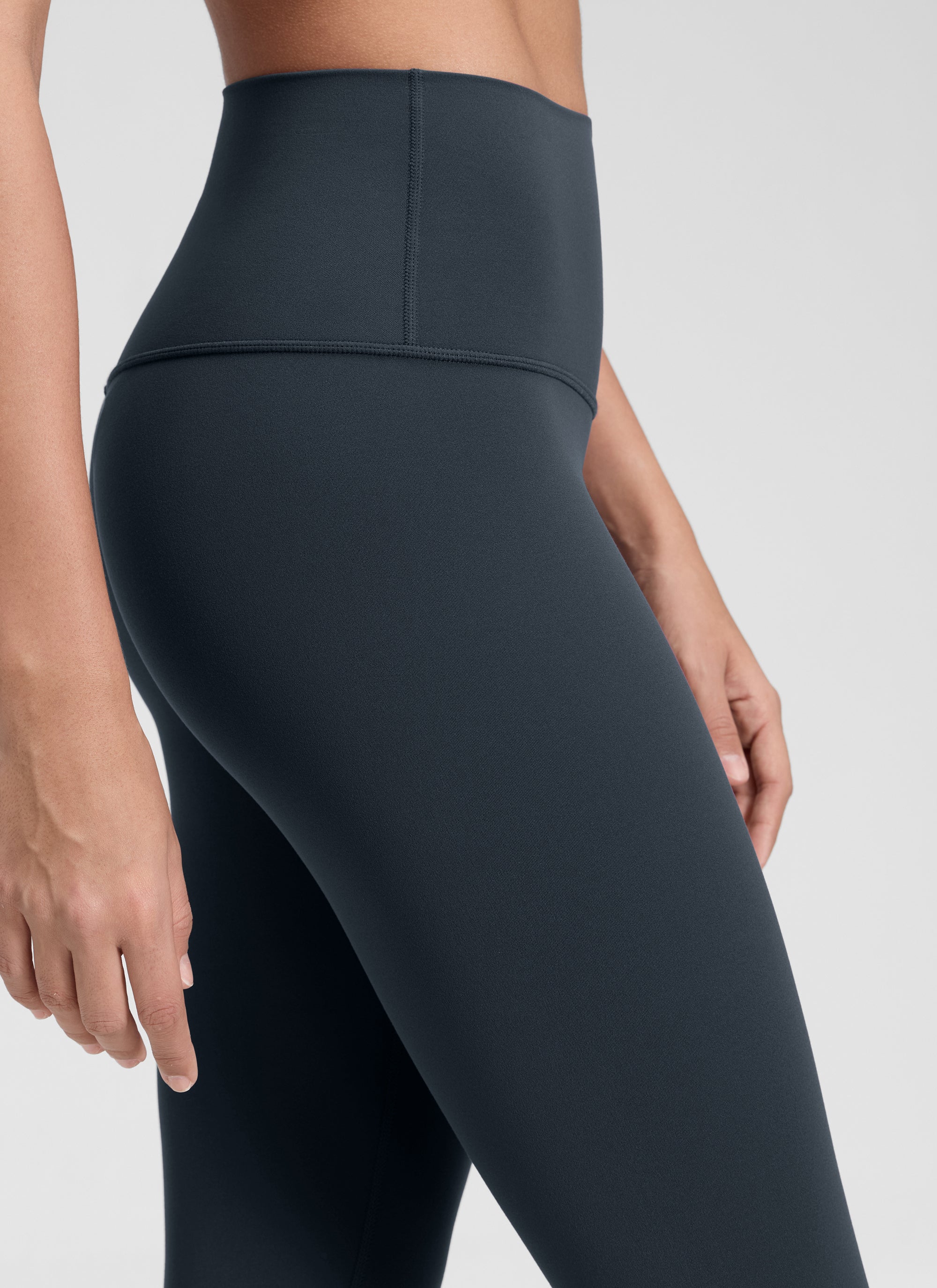 CRZ YOGA Quần legging yoga nữ kiểu Lounge High Rise, chất liệu vải dệt kim sợi tự nhiên ( Butterluxe ), chiều dài 19 inch, màu xanh navy đậm