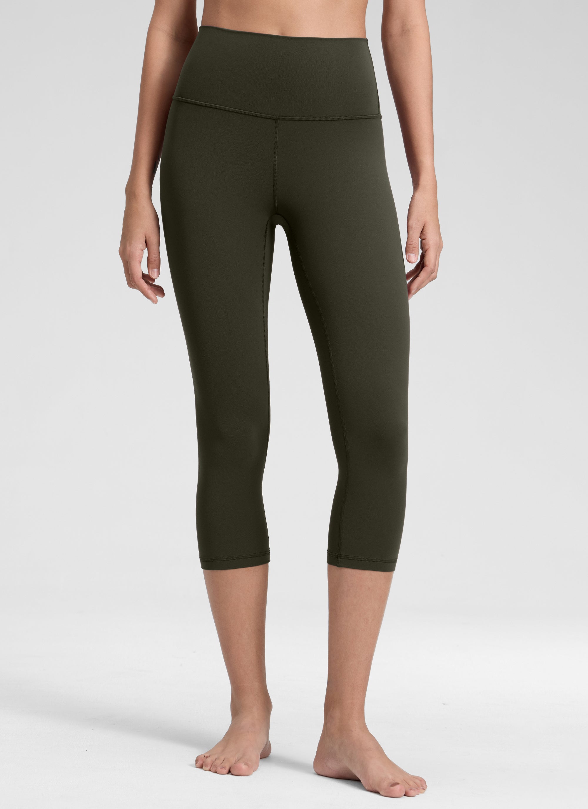 CRZ YOGA Quần legging yoga nữ kiểu Lounge High Rise, chất liệu vải dệt kim co giãn ( Butterluxe ), chiều dài 19 inch, màu xanh ô liu