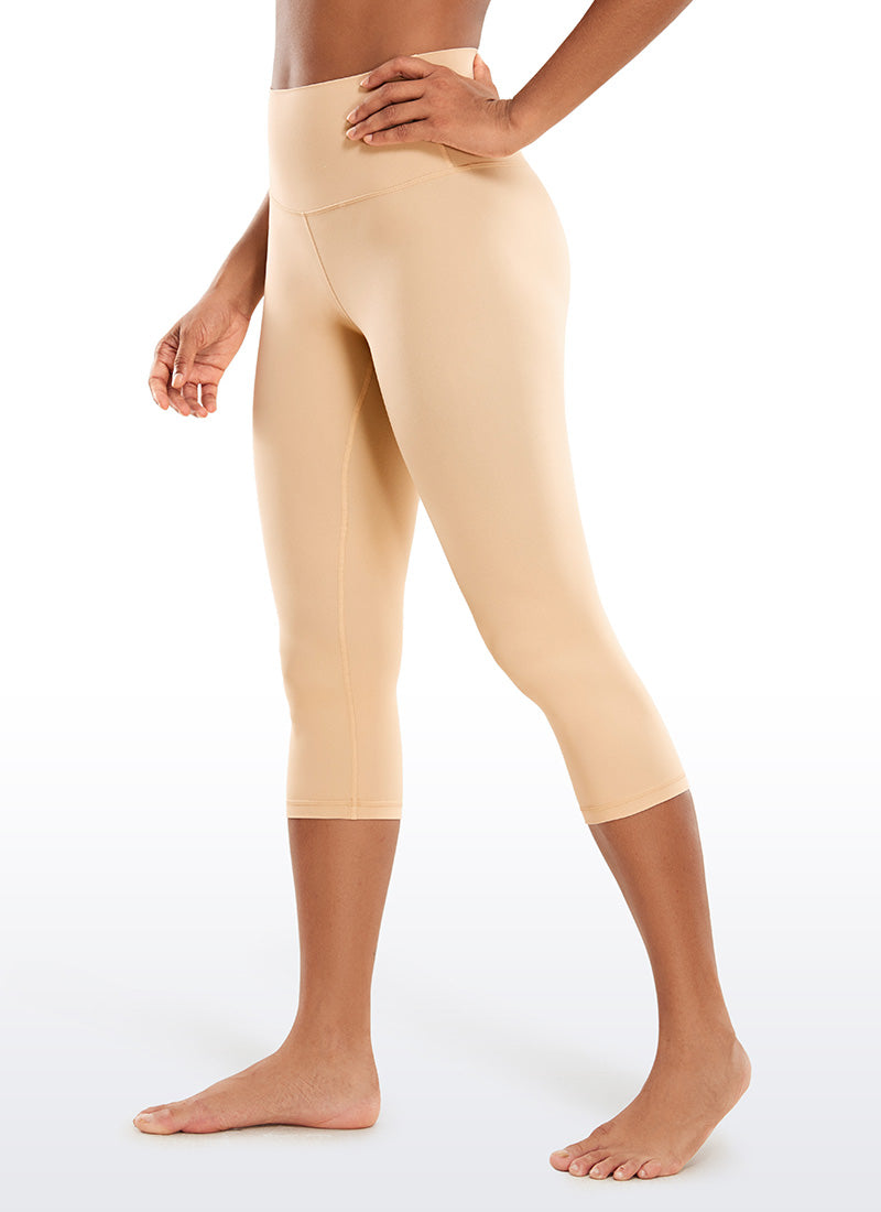 CRZ YOGA Quần legging yoga nữ kiểu Lounge High Rise, chất liệu vải dệt kim co giãn ( Butterluxe ), chiều dài 19 inch, màu nâu nhạt Milkshake