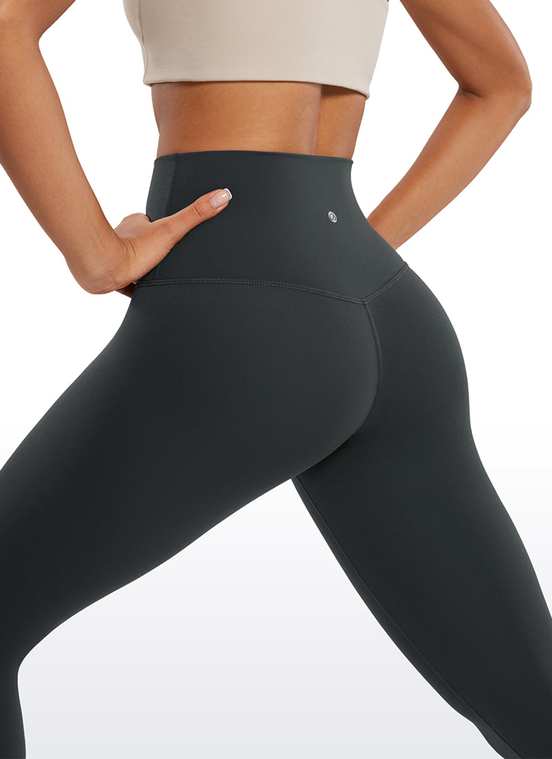 CRZ YOGA Quần legging yoga nữ kiểu Lounge High Rise, chất liệu vải dệt kim sợi tổng hợp ( Butterluxe ), chiều dài 19 inch, màu Melanite