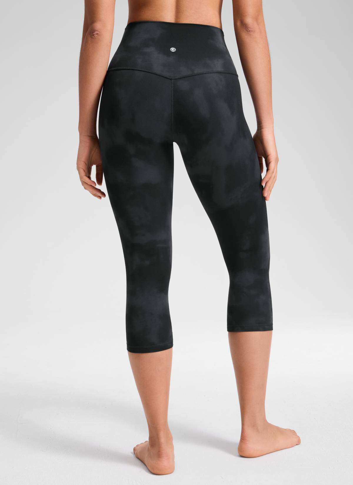 CRZ YOGA - Quần legging yoga nữ kiểu Lounge High Rise, chất liệu vải dệt kim sợi tự nhiên ( Butterluxe ), chiều dài 19 inch, màu đen, họa tiết hoa Tie Dye