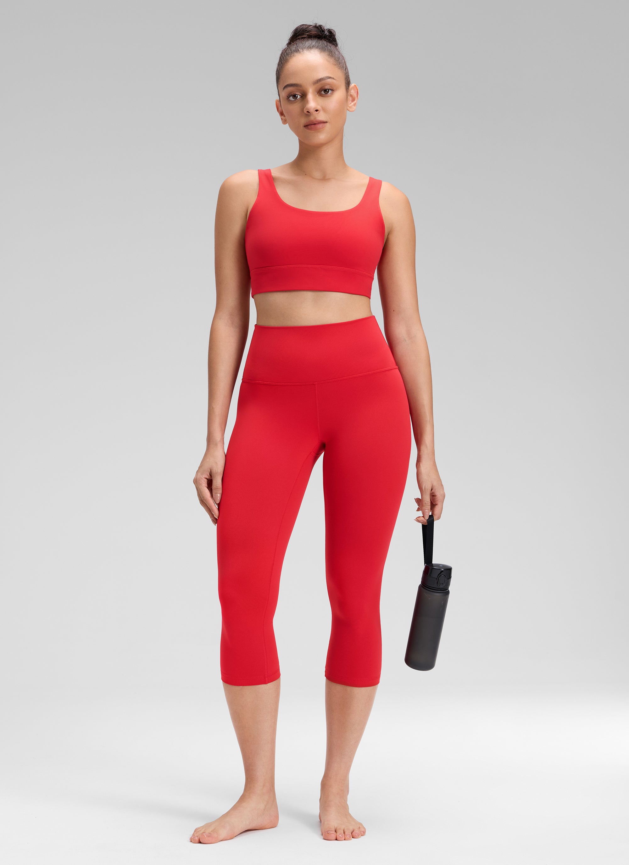 CRZ YOGA Quần legging yoga nữ kiểu Lounge High Rise, chất liệu vải dệt kim co giãn ( Butterluxe ), chiều dài 19 inch, màu Đỏ Aurora