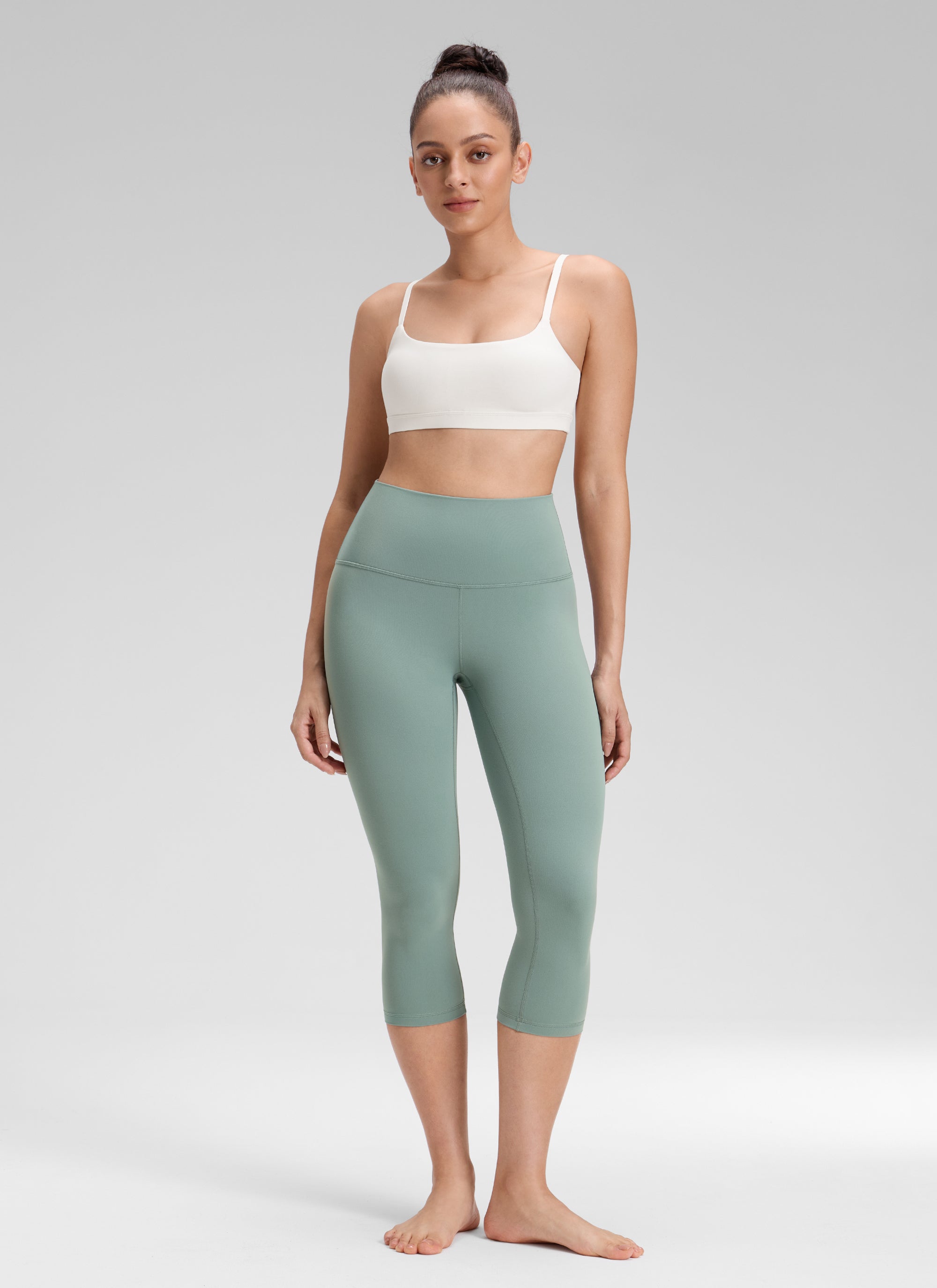 CRZ YOGA Quần legging yoga nữ kiểu Lounge High Rise, chất liệu vải dệt kim sợi tự nhiên ( Butterluxe ), chiều dài 19 inch, màu Crater Green