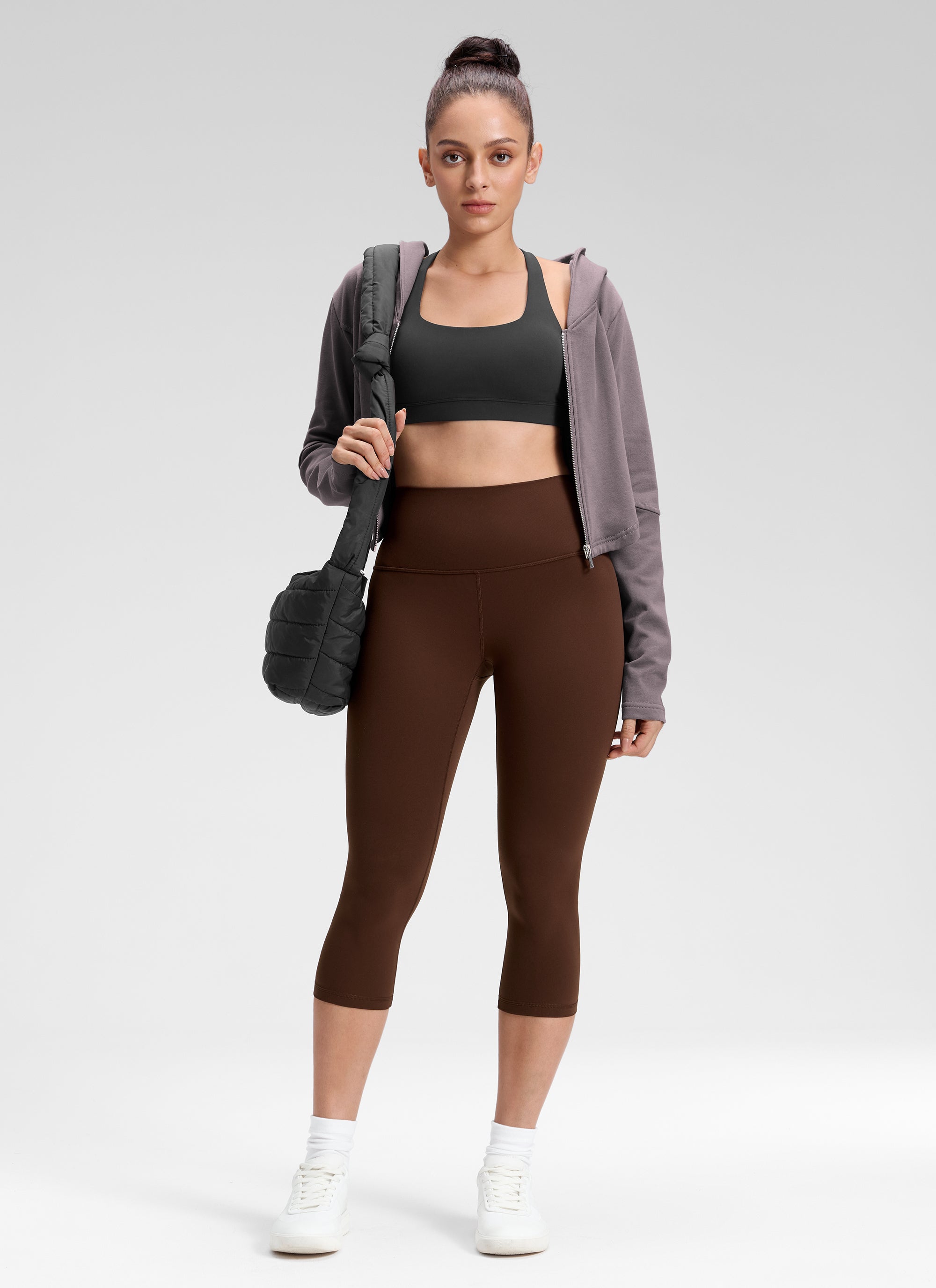 CRZ YOGA Quần legging yoga nữ kiểu Lounge High Rise, chất liệu vải dệt kim co giãn ( Butterluxe ), chiều dài 19 inch, màu nâu Lava