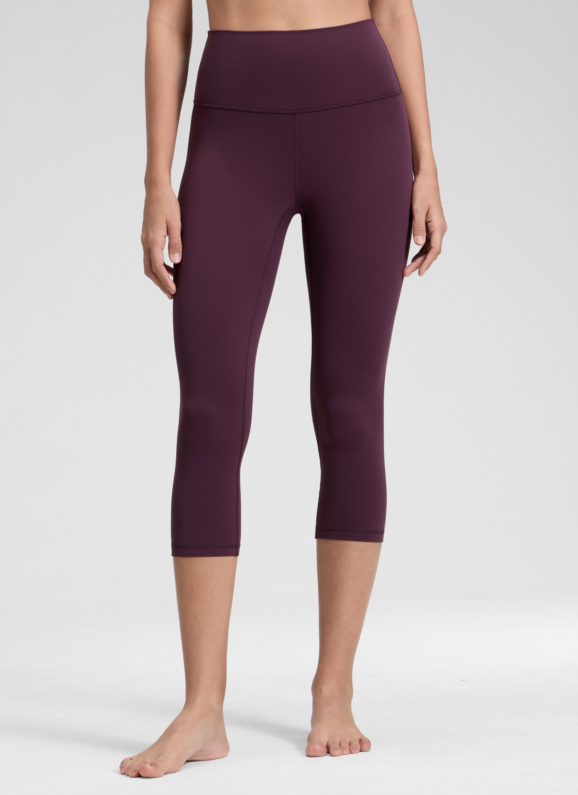 CRZ YOGA Quần legging yoga nữ kiểu Lounge High Rise, chất liệu vải dệt kim co giãn ( Butterluxe ), chiều dài 19 inch, màu tím đậm