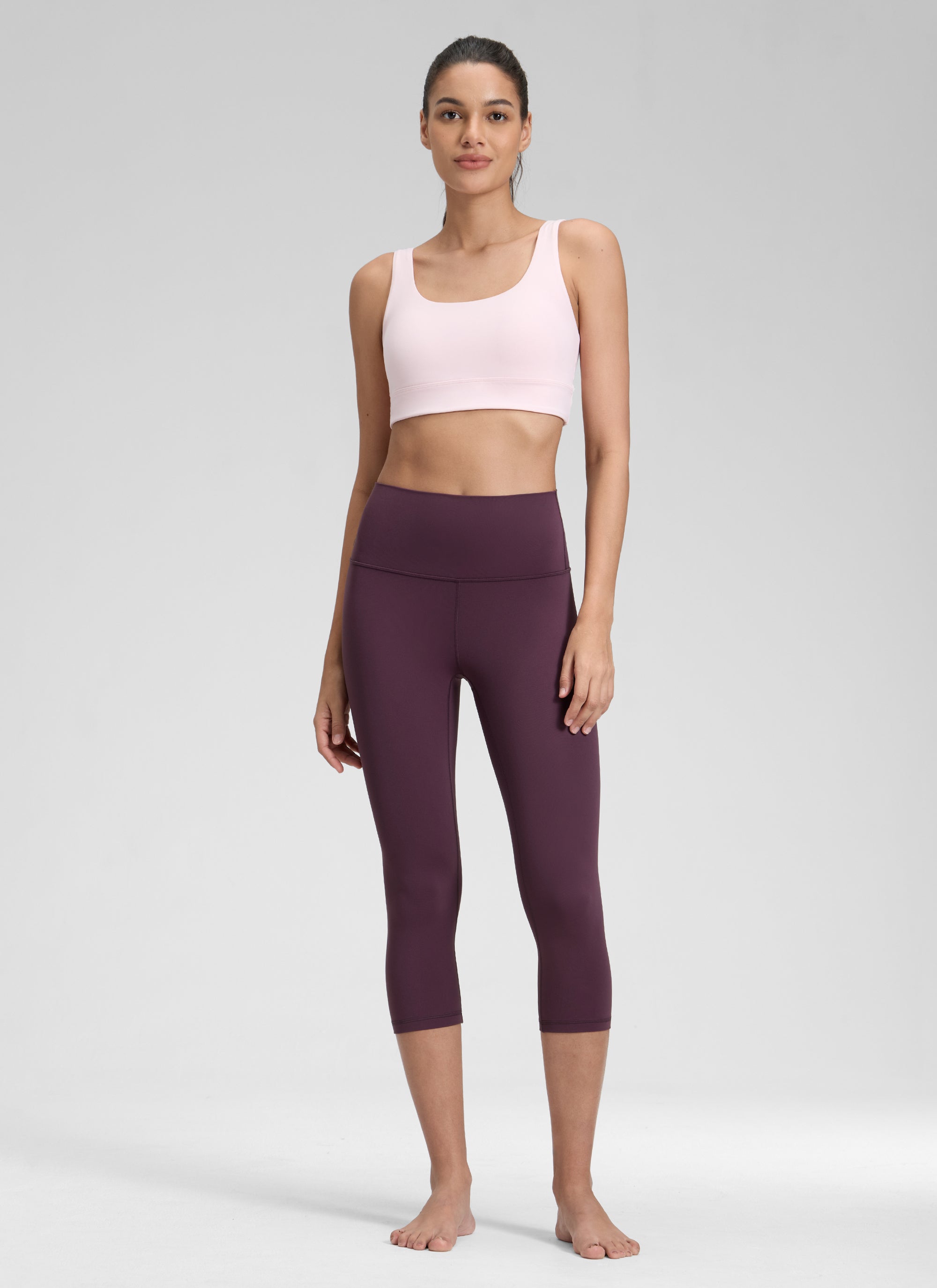 CRZ YOGA Quần legging yoga nữ kiểu Lounge High Rise, chất liệu vải dệt kim co giãn ( Butterluxe ), chiều dài 19 inch, màu tím đậm