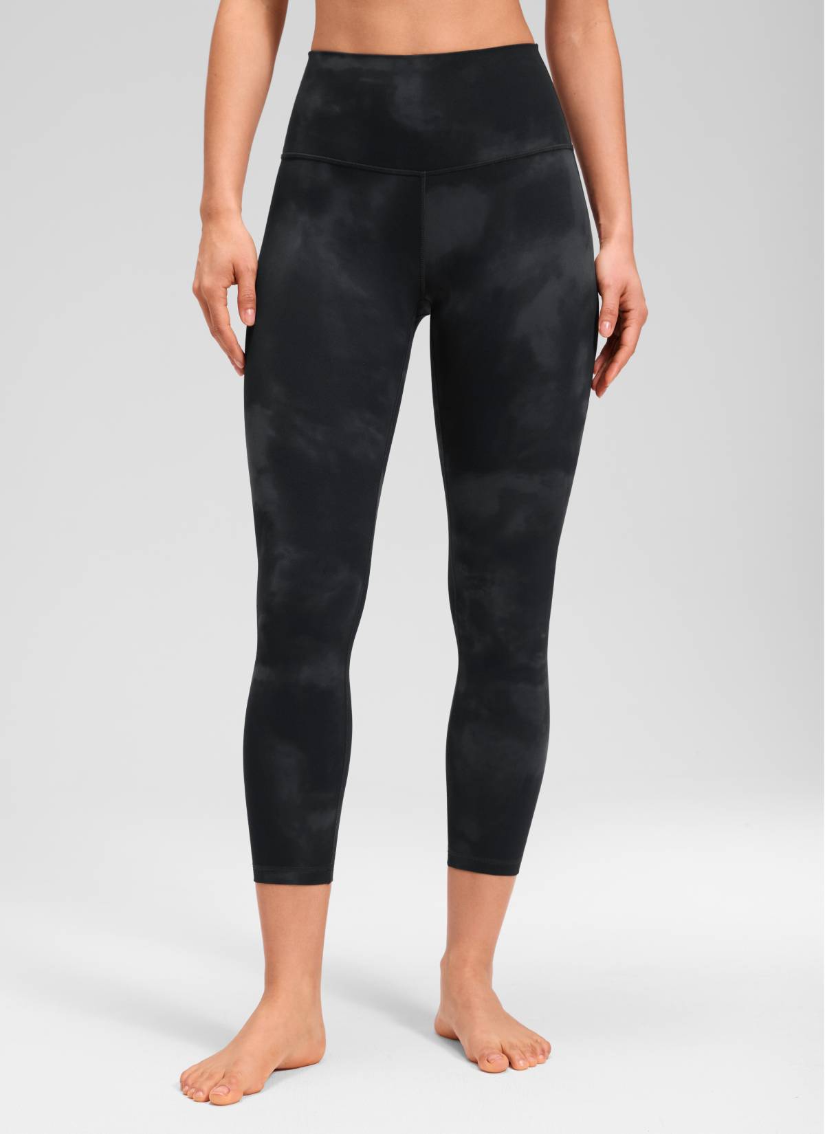 CRZ YOGA Women's Yoga Lounge High Rise Butterluxe Yoga Leggings 23'' Black Tie Dye Flowers