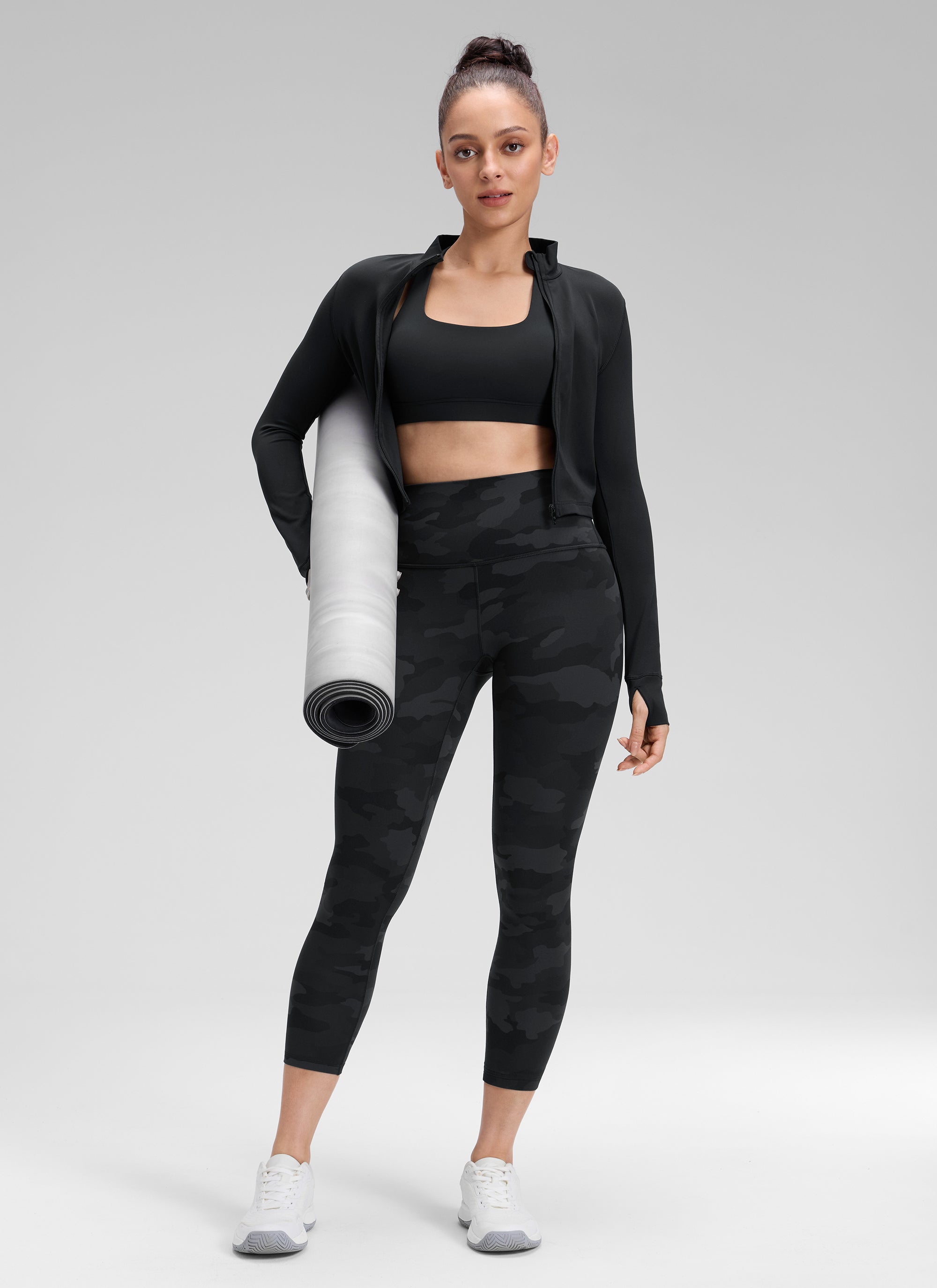 Quần Legging Yoga Nữ Cạp Cao Butterluxe 58'' Màu Rằn Ri Xám Đậm 2 CRZ YOGA