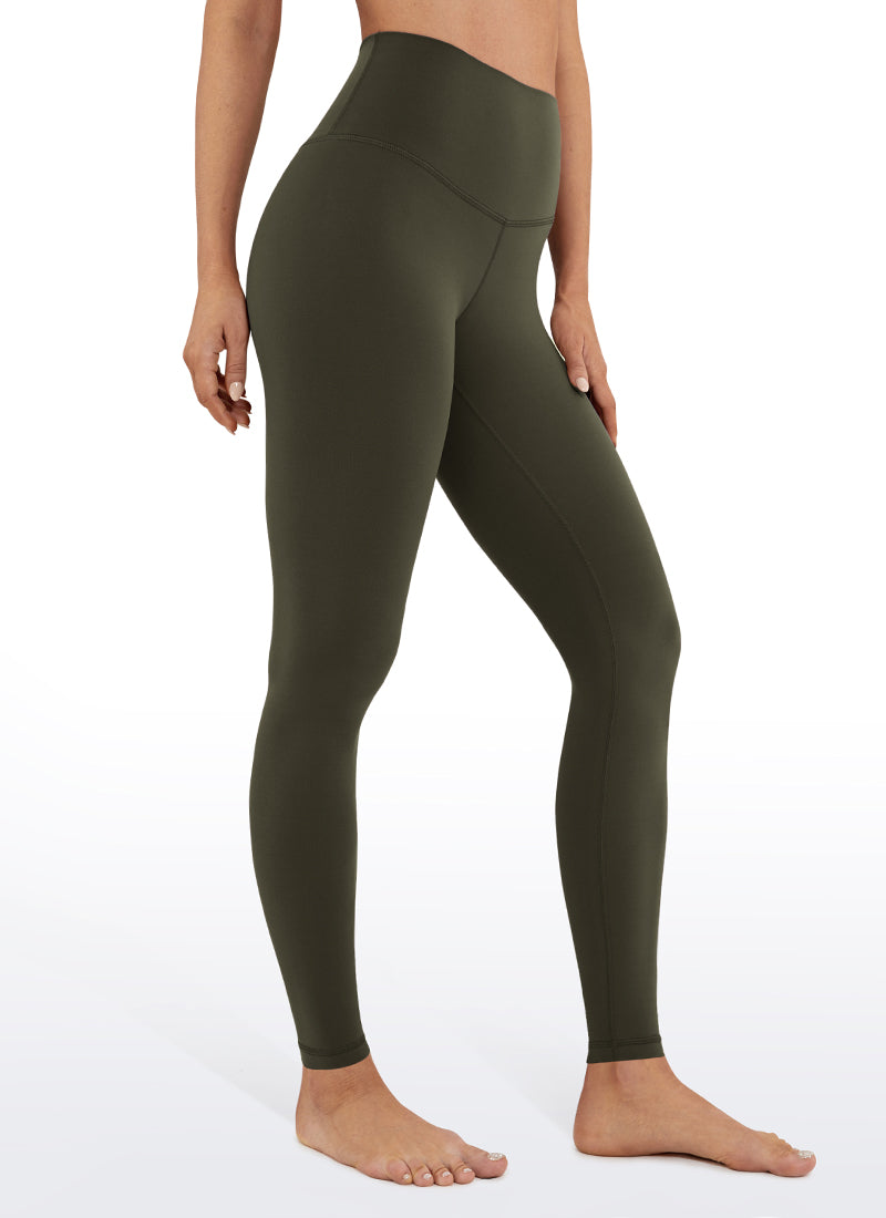 CRZ YOGA Quần legging yoga nữ cạp cao, thiết kế ôm sát mắt cá chân ( Butterluxe ), chiều dài 26,5 inch, màu xanh ô liu