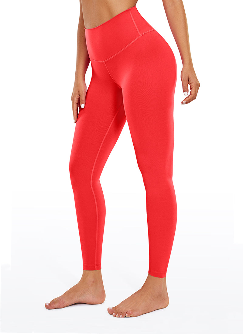 CRZ YOGA Quần legging yoga nữ cạp cao, ôm sát mắt cá chân kiểu " Butterluxe ", chiều dài 26,5 inch, màu đỏ đậm