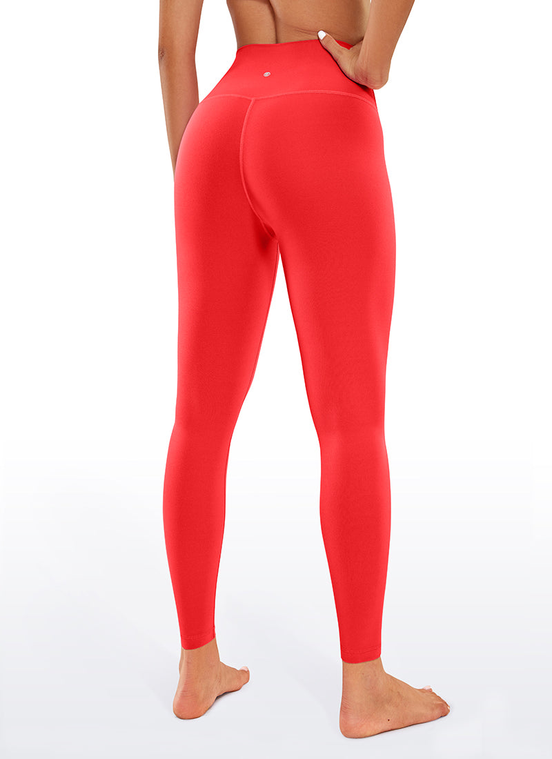 CRZ YOGA Quần legging yoga nữ cạp cao, ôm sát mắt cá chân kiểu " Butterluxe ", chiều dài 26,5 inch, màu đỏ đậm