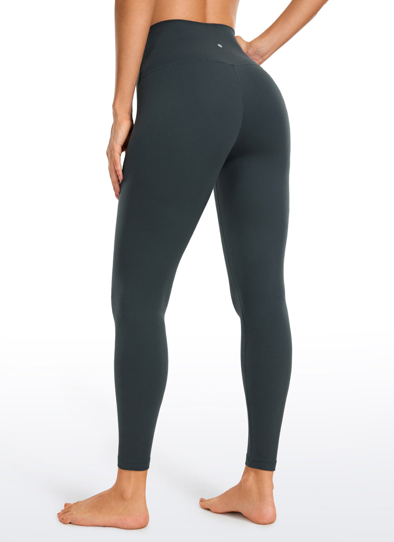 CRZ YOGA Quần legging yoga nữ cạp cao, kiểu ống rộng đến mắt cá chân ( Butterluxe ), chiều dài 26,5 inch, màu xanh lá đậm