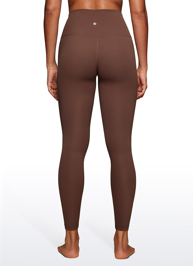 CRZ YOGA Quần legging nữ tập yoga cạp cao, thiết kế ôm sát mắt cá chân ( Butterluxe ), chiều dài 26,5 inch, màu nâu cà phê