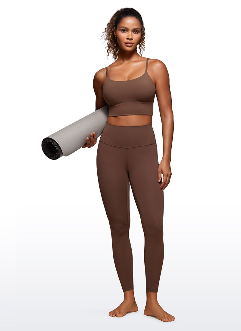 CRZ YOGA Quần legging nữ tập yoga cạp cao, thiết kế ôm sát mắt cá chân ( Butterluxe ), chiều dài 26,5 inch, màu nâu cà phê