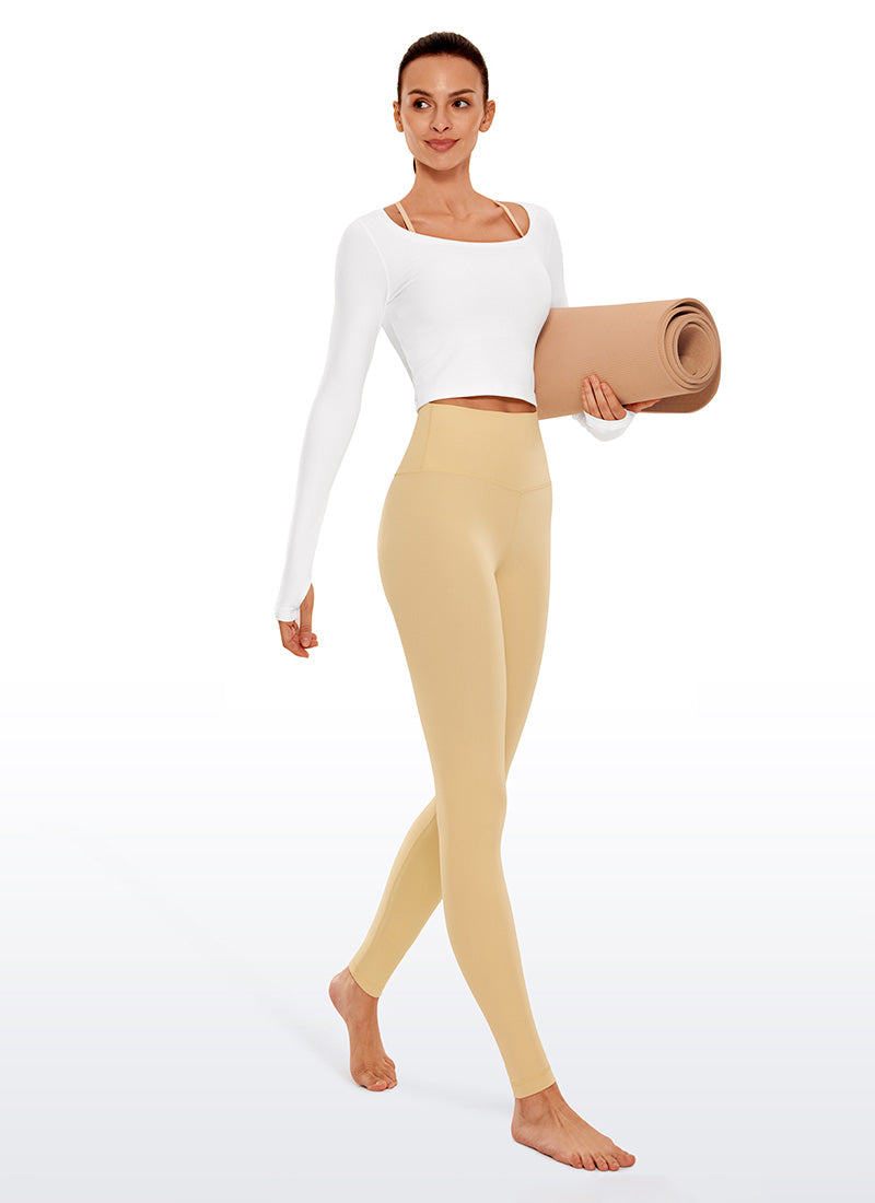 Quần Legging Yoga Cạp Cao Butterluxe Cho Nữ 76 cm Màu Be Tan Milkshake