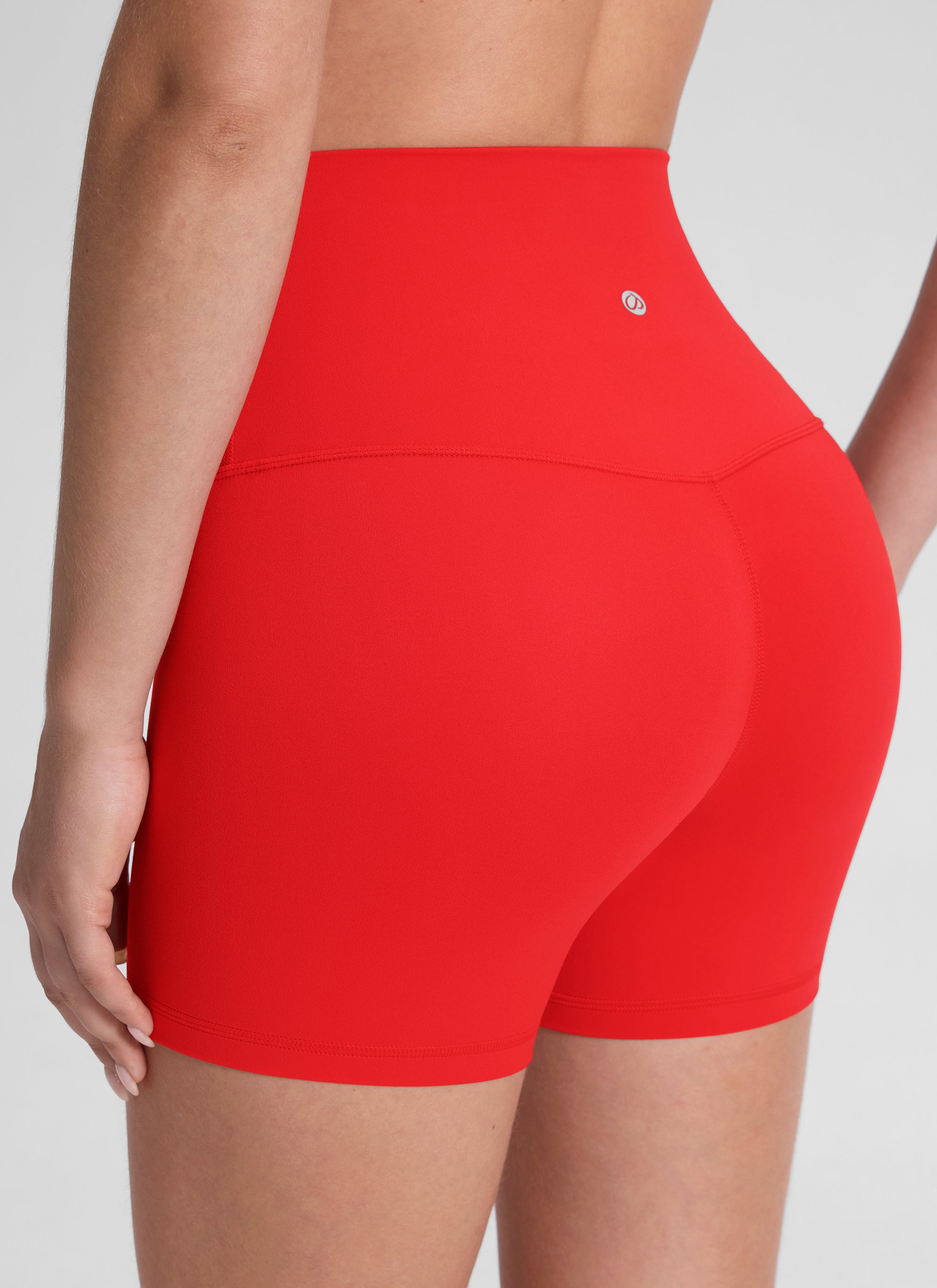 Quần short yoga cạp cao dành cho nữ CRZ YOGA - Quần short kiểu biker " Butterluxe " - Màu đỏ đậm, chiều dài 4''