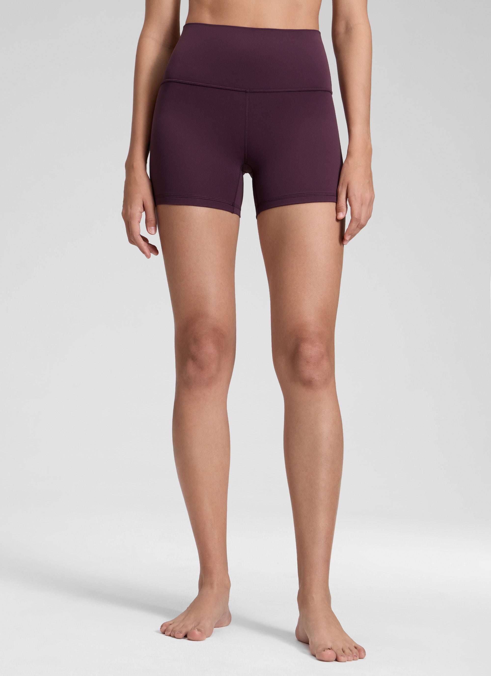Quần short yoga cạp cao dành cho nữ CRZ YOGA - Quần short kiểu biker " Butterluxe " - Chiều dài 4 inch - Màu tím đậm