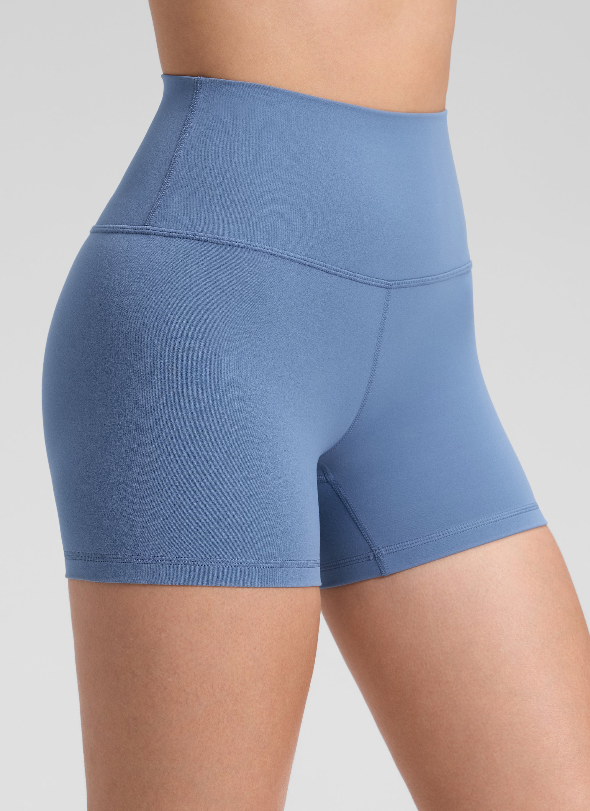 Quần short yoga cạp cao dành cho nữ CRZ YOGA - Quần short kiểu biker " Butterluxe " 4'' màu xanh Oasis
