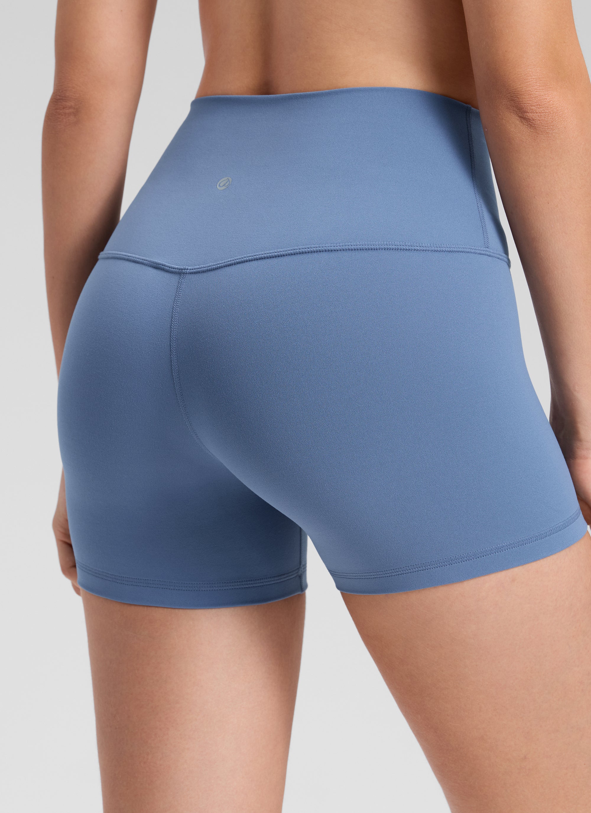 Quần short yoga cạp cao dành cho nữ CRZ YOGA - Quần short kiểu biker " Butterluxe " 4'' màu xanh Oasis