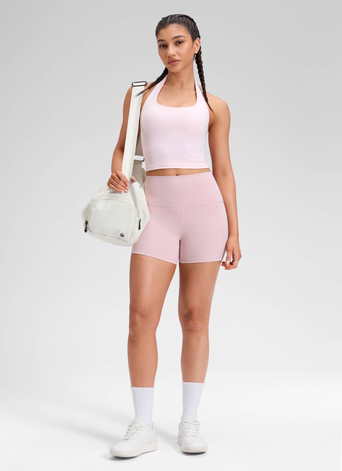Quần short yoga cạp cao dành cho nữ CRZ YOGA - Quần short kiểu biker " Butterluxe " 4'' màu Pink Haze