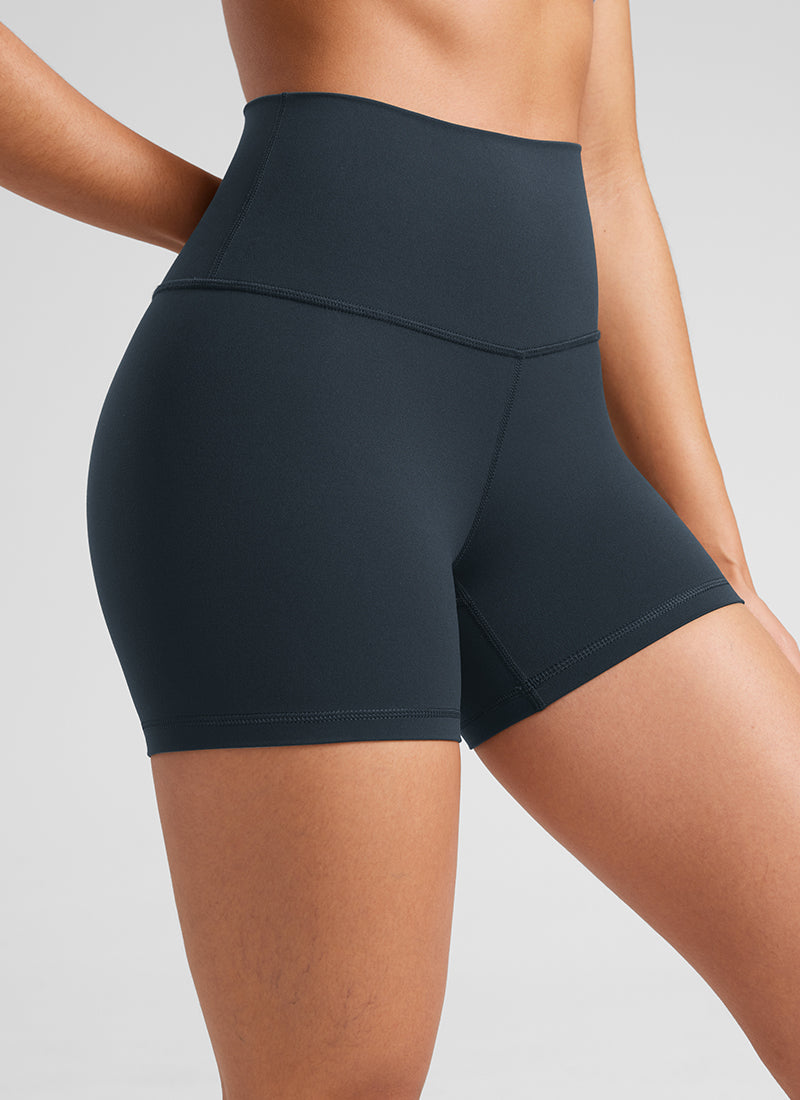 Quần short yoga cạp cao dành cho nữ CRZ YOGA - Quần short kiểu biker " Butterluxe " 4'' Màu xanh navy đậm