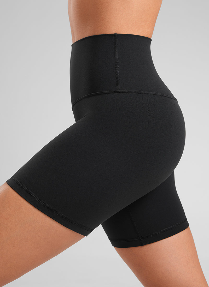 Quần short yoga cạp cao dành cho nữ CRZ YOGA - Quần short kiểu biker " Butterluxe " 6'' màu đen